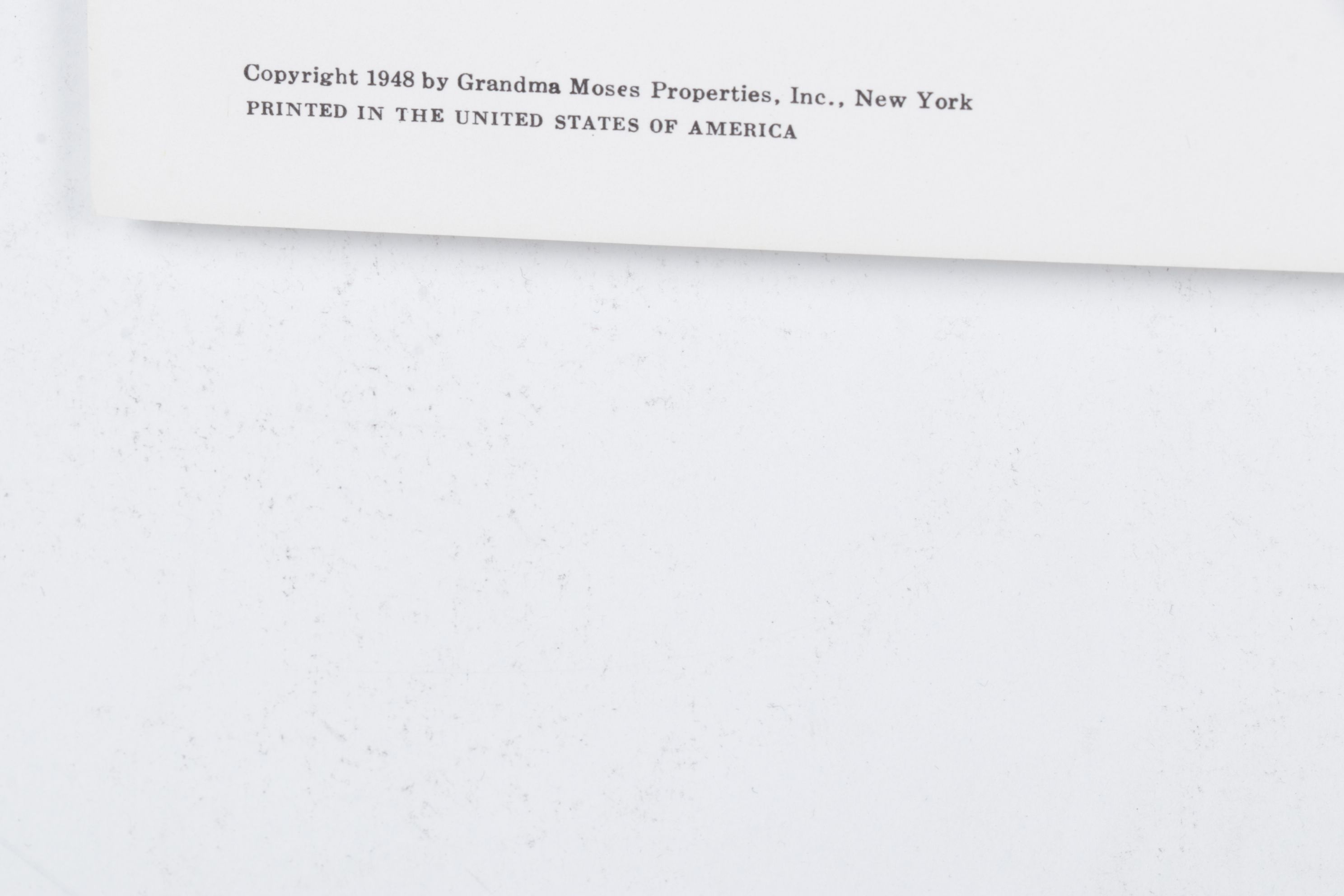 Grandma Moses Offset Lithograph "Mary and the Little Lamb," 1948