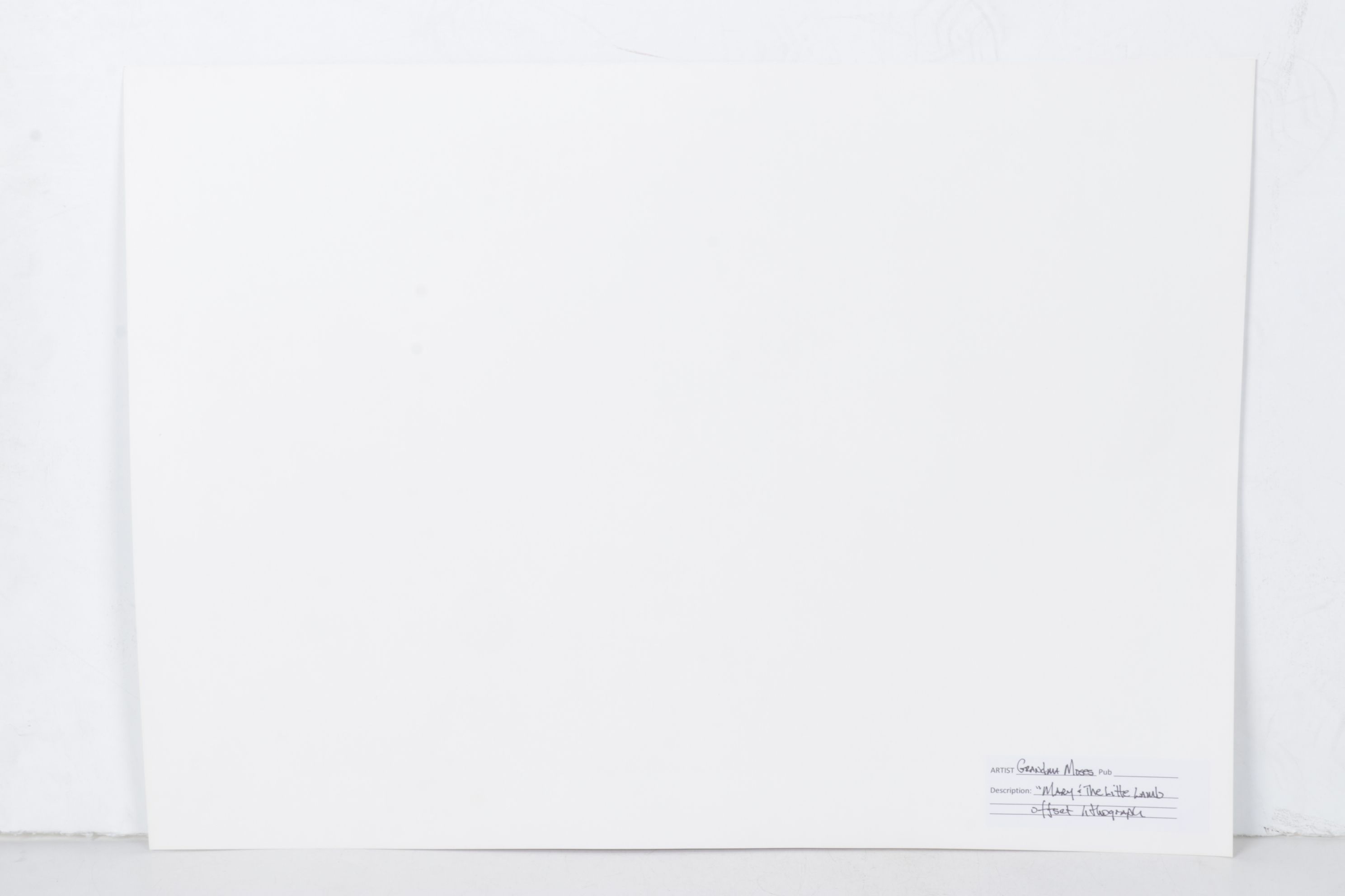 Grandma Moses Offset Lithograph "Mary and the Little Lamb," 1948