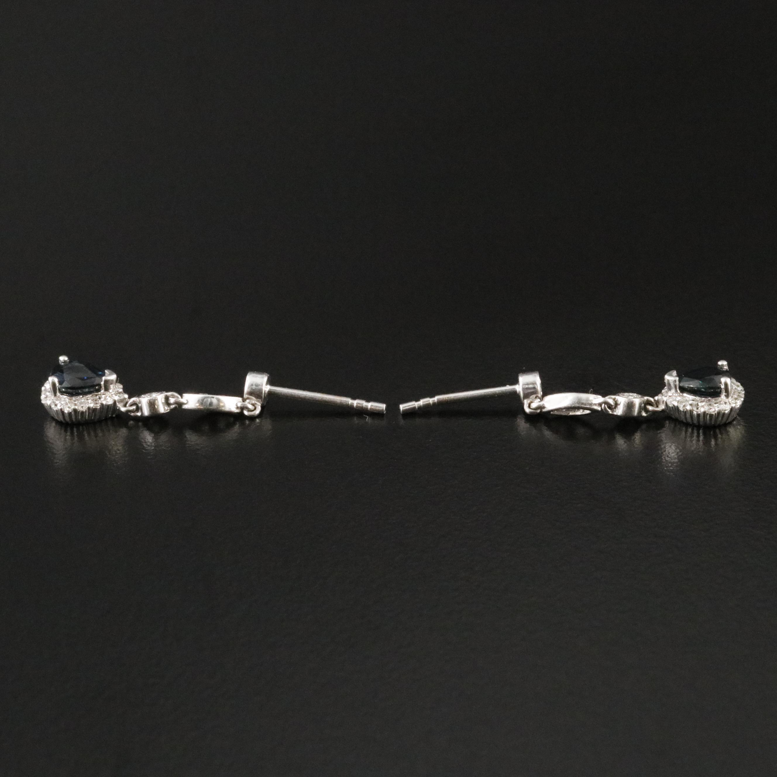 14K Sapphire and Diamond Drop Earrings