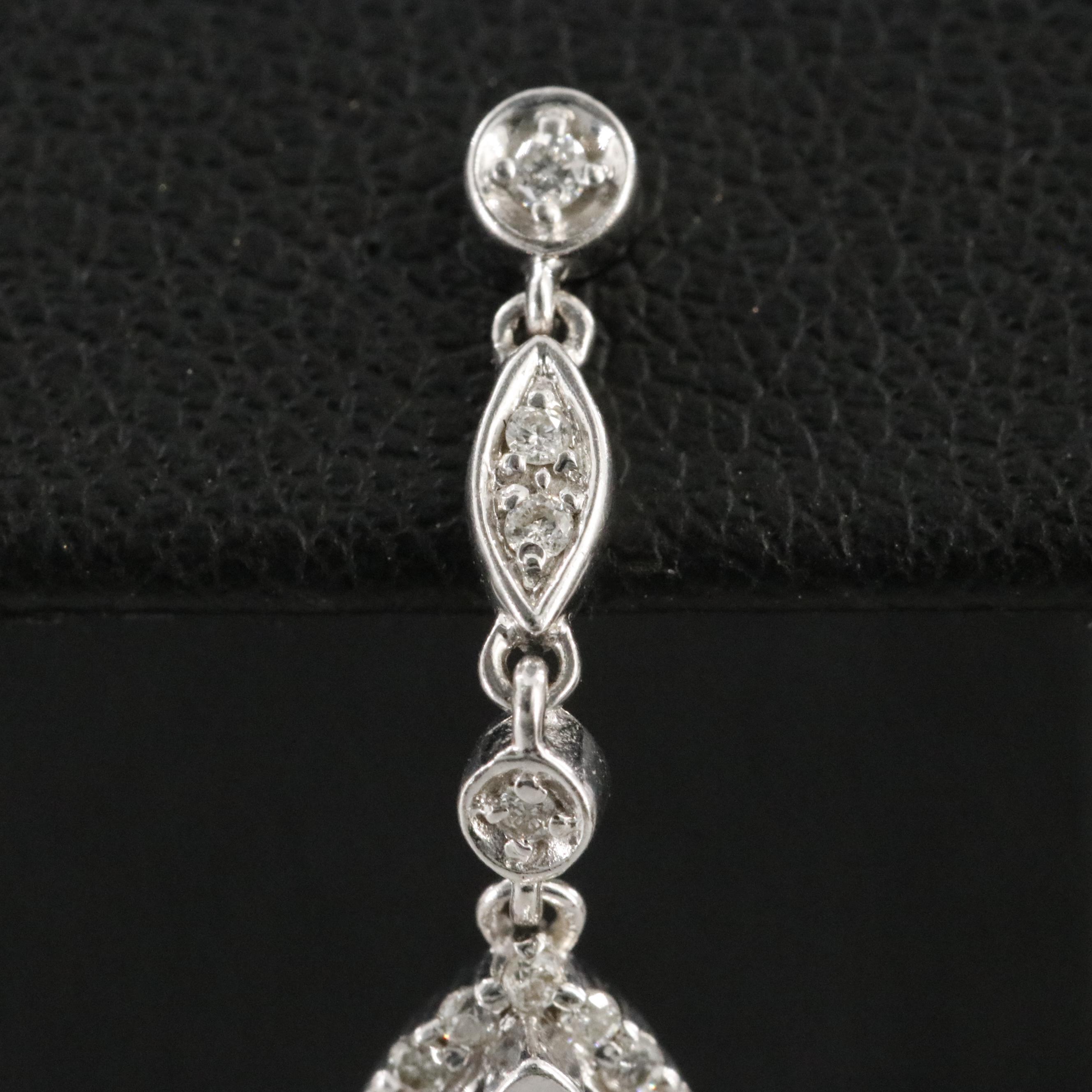 14K Sapphire and Diamond Drop Earrings