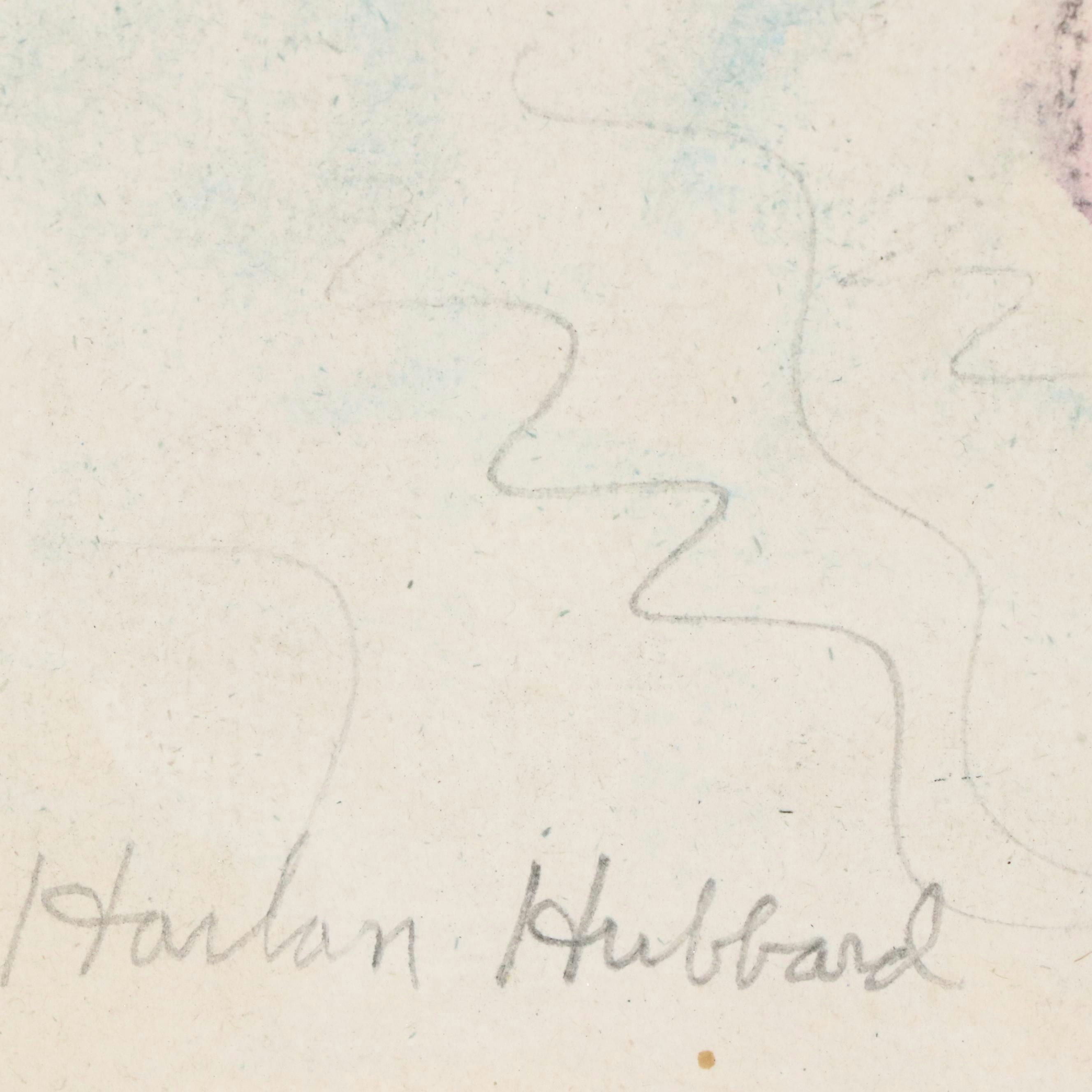 Harlan Hubbard Landscape Mixed Media Drawing "Cats Paw Near Madison," 1980