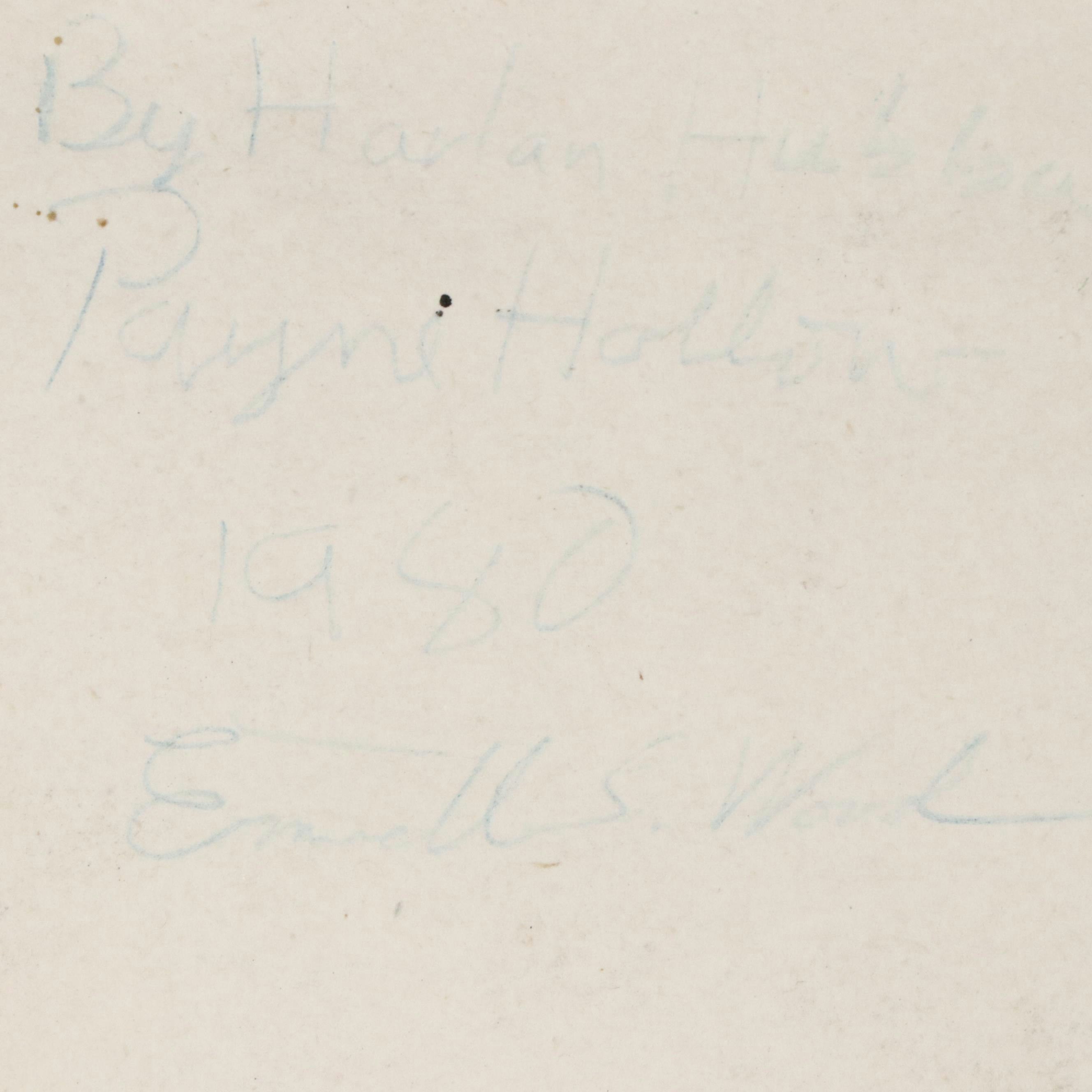 Harlan Hubbard Landscape Mixed Media Drawing "Cats Paw Near Madison," 1980