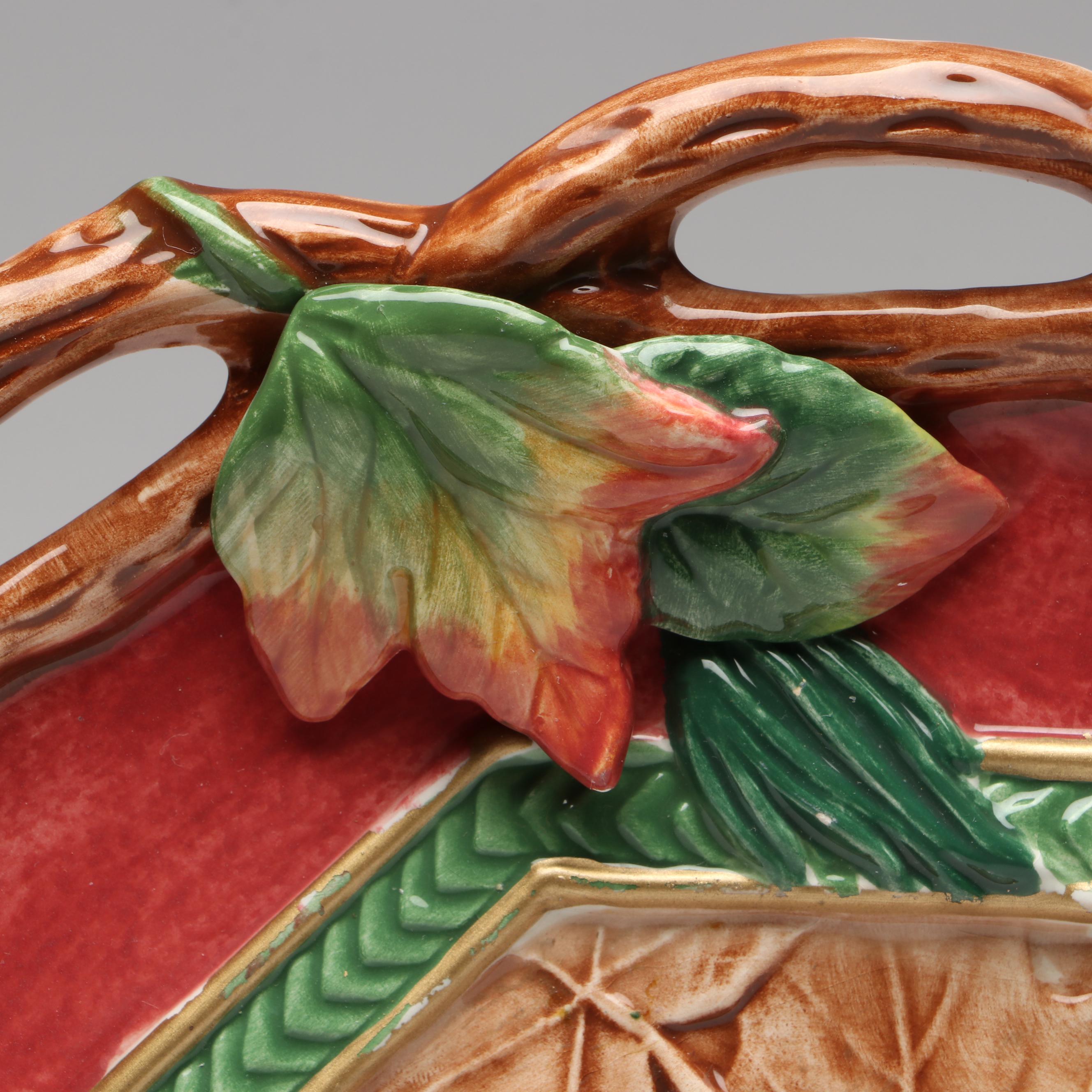 Fitz & Floyd "Christmas Lodge" Canape Plate and "Night Before Christmas" Creamer