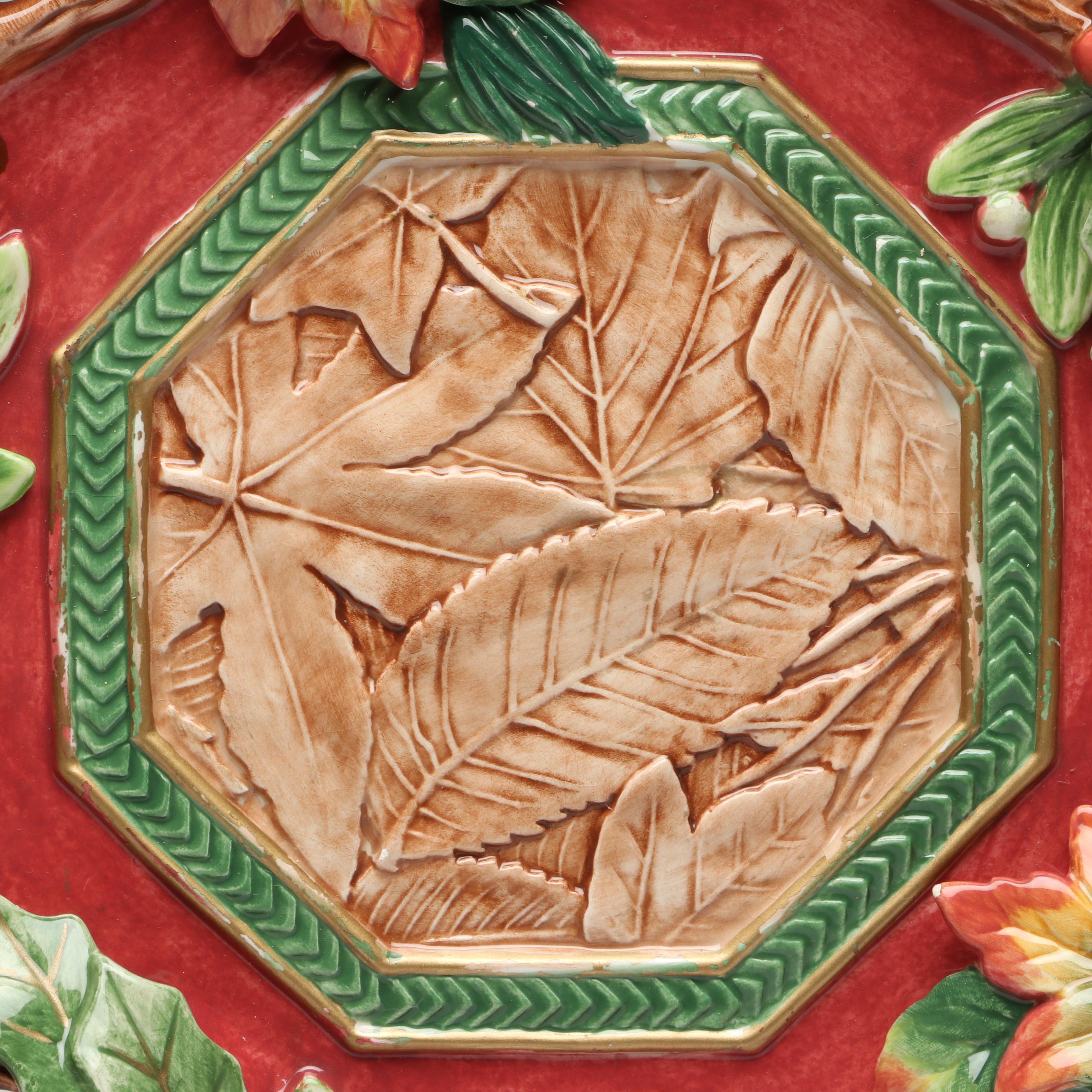 Fitz & Floyd "Christmas Lodge" Canape Plate and "Night Before Christmas" Creamer