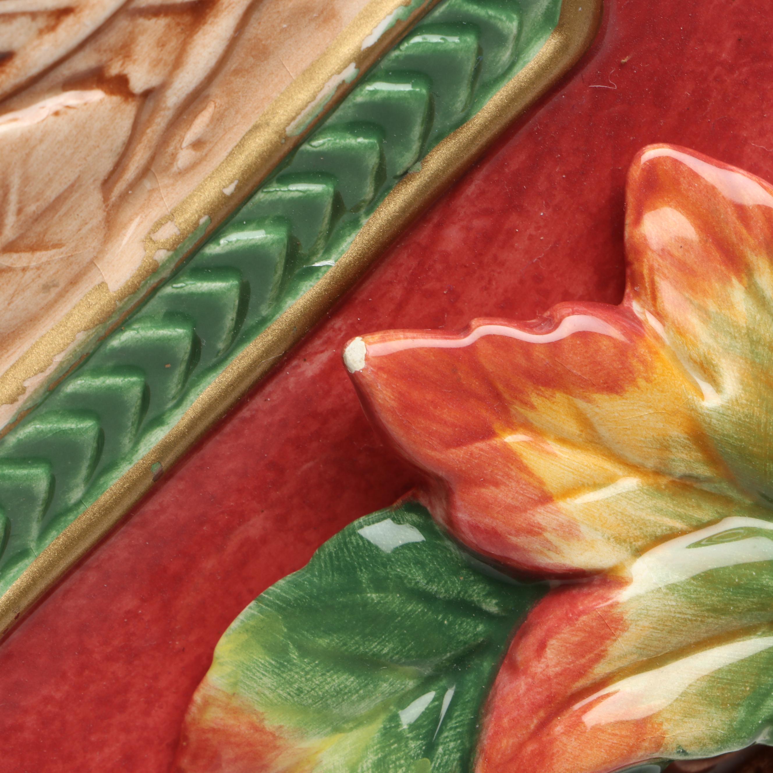 Fitz & Floyd "Christmas Lodge" Canape Plate and "Night Before Christmas" Creamer