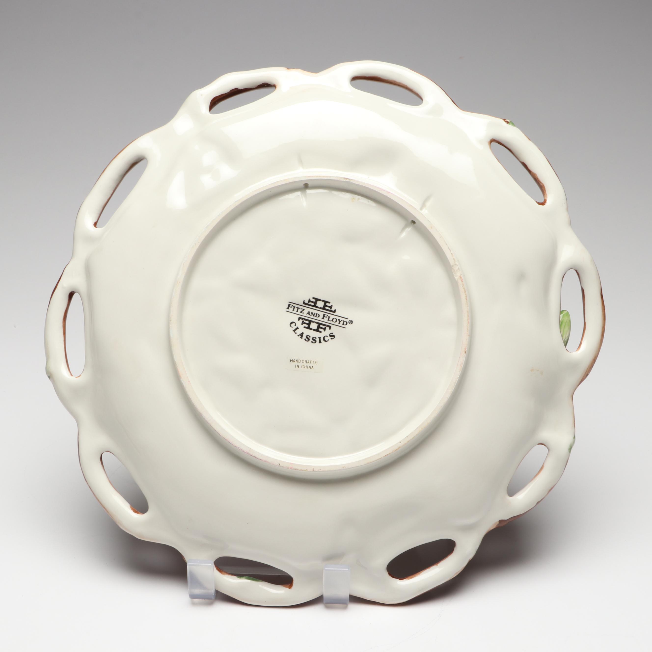 Fitz & Floyd "Christmas Lodge" Canape Plate and "Night Before Christmas" Creamer