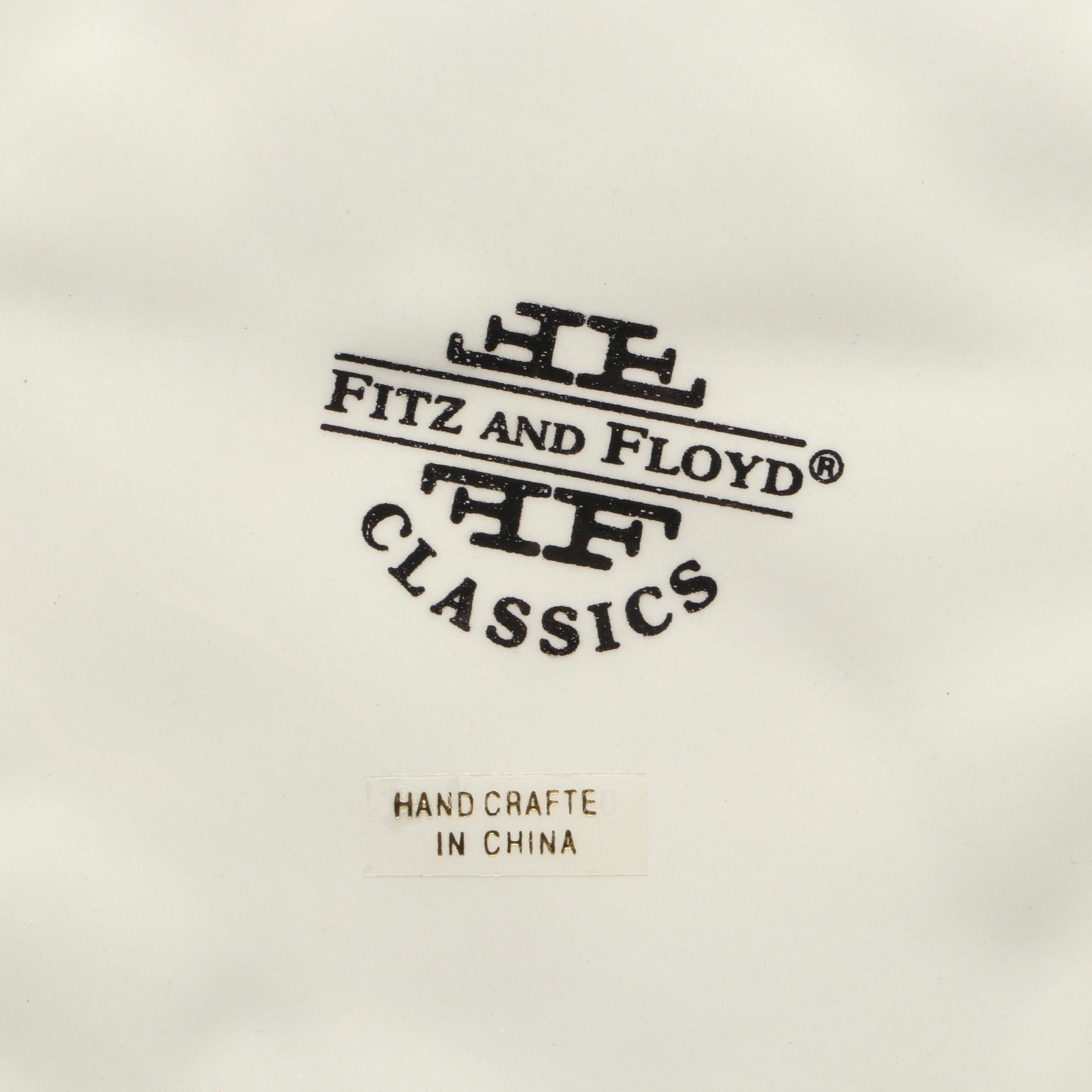 Fitz & Floyd "Christmas Lodge" Canape Plate and "Night Before Christmas" Creamer