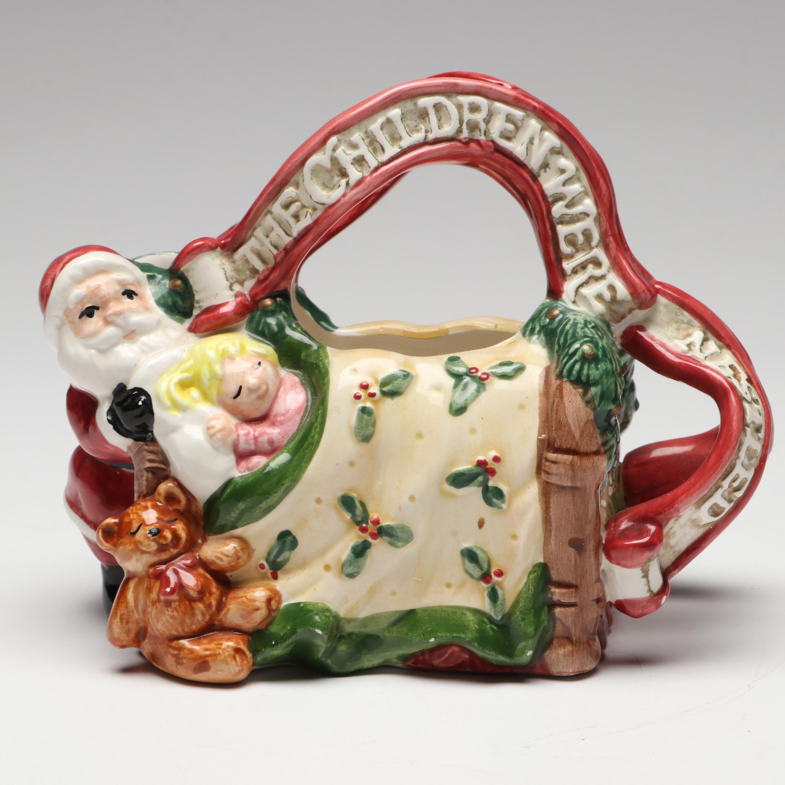 Fitz & Floyd "Christmas Lodge" Canape Plate and "Night Before Christmas" Creamer