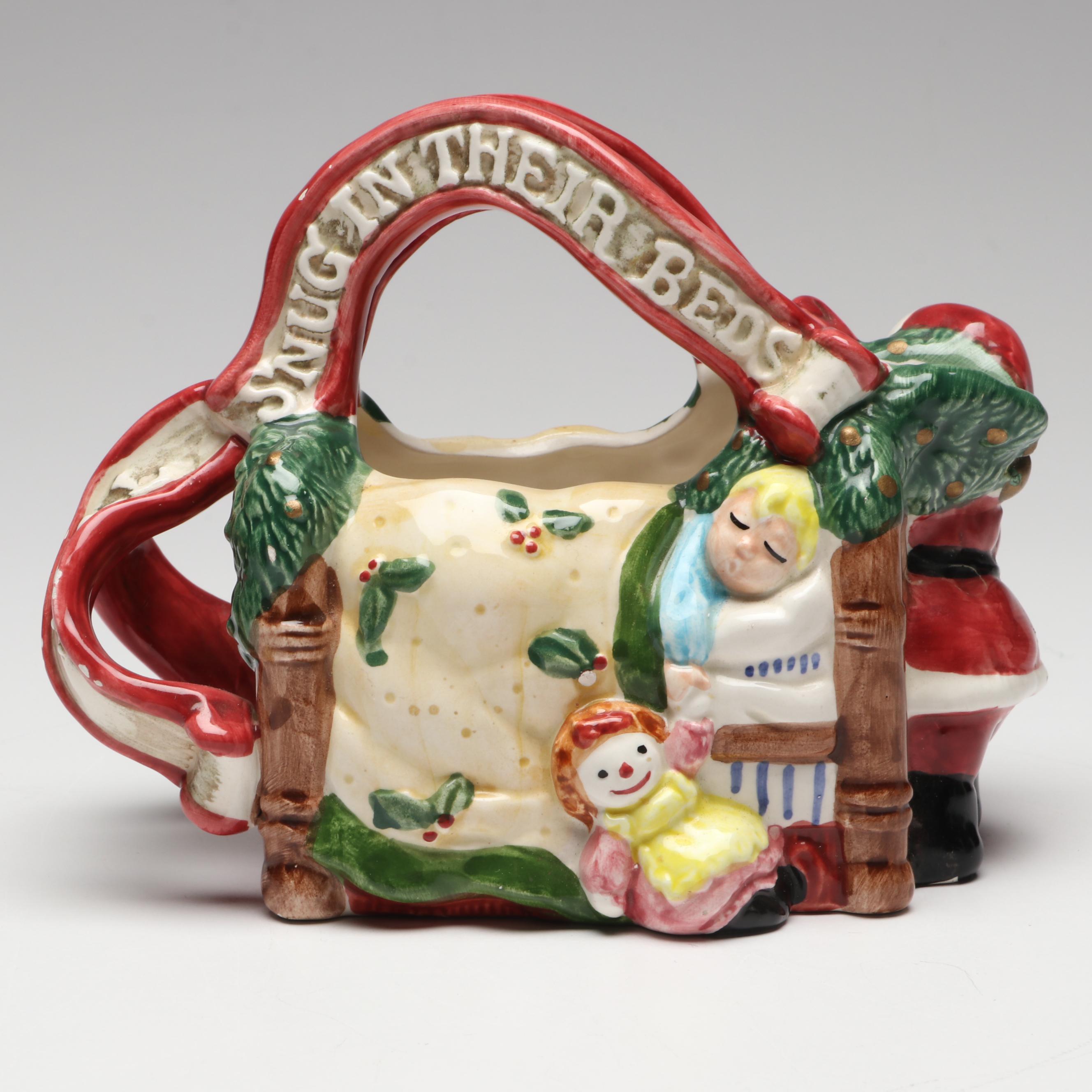 Fitz & Floyd "Christmas Lodge" Canape Plate and "Night Before Christmas" Creamer