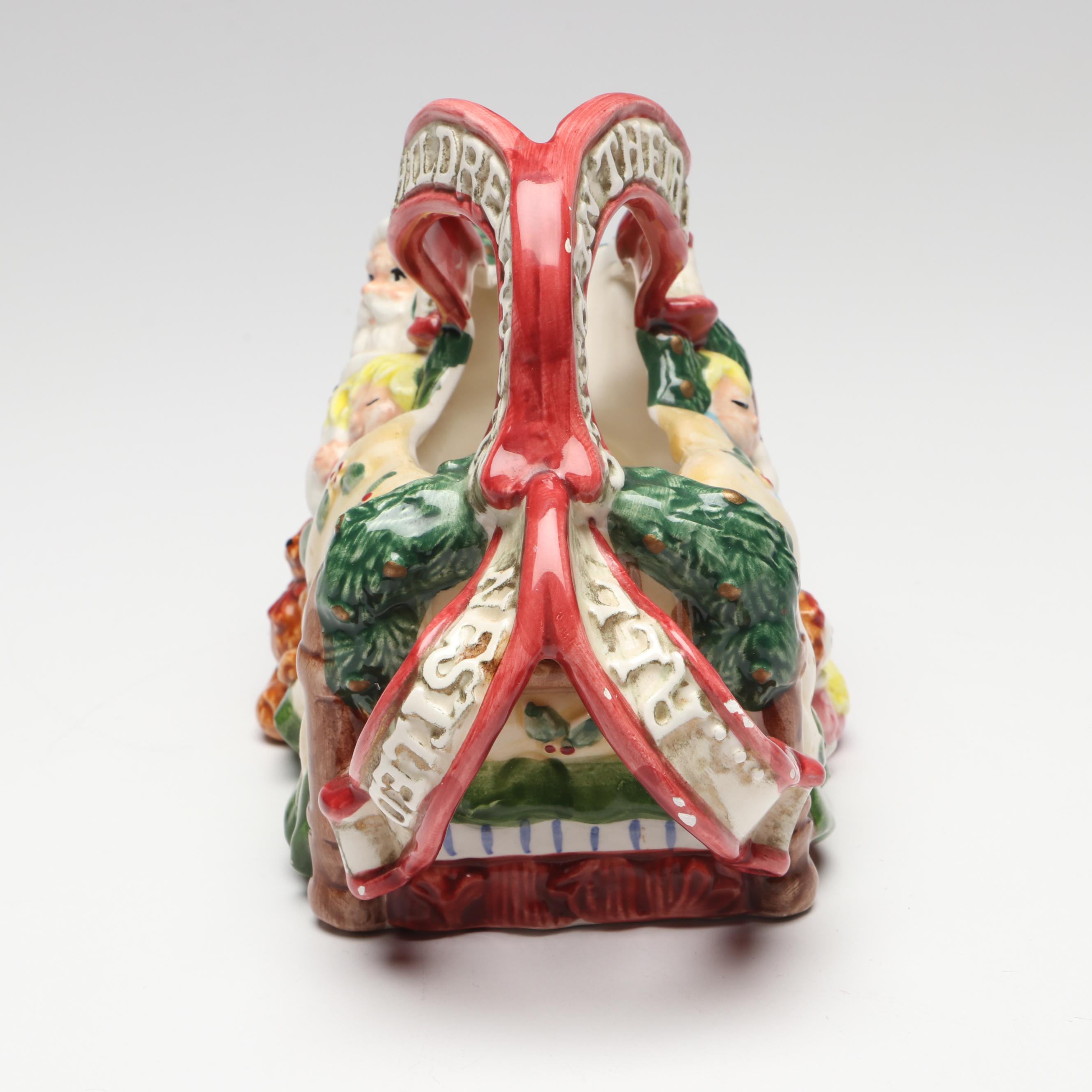 Fitz & Floyd "Christmas Lodge" Canape Plate and "Night Before Christmas" Creamer