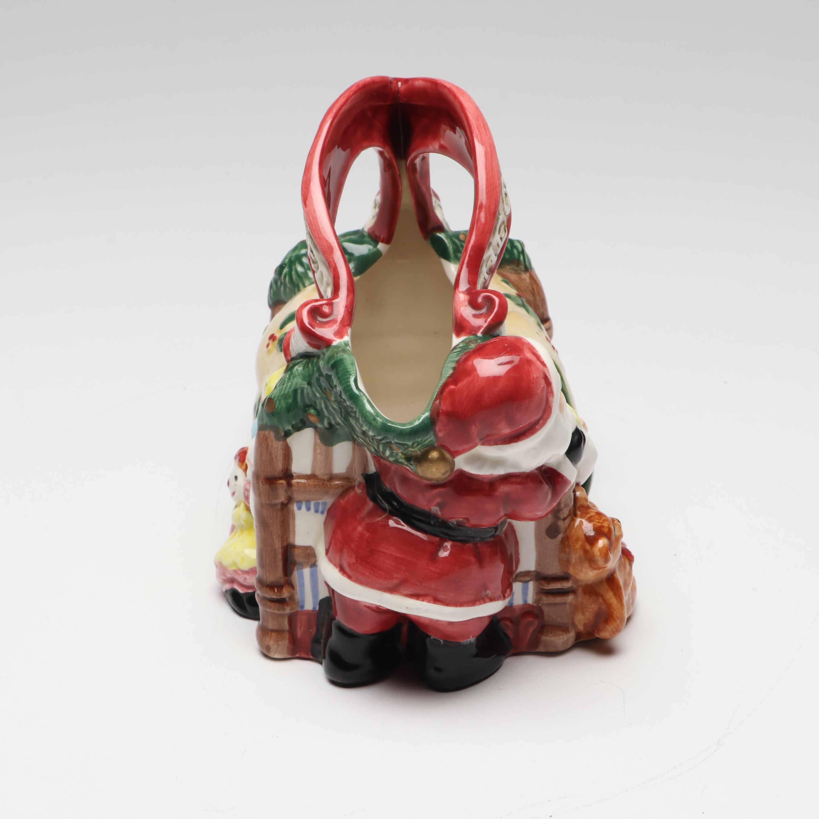 Fitz & Floyd "Christmas Lodge" Canape Plate and "Night Before Christmas" Creamer