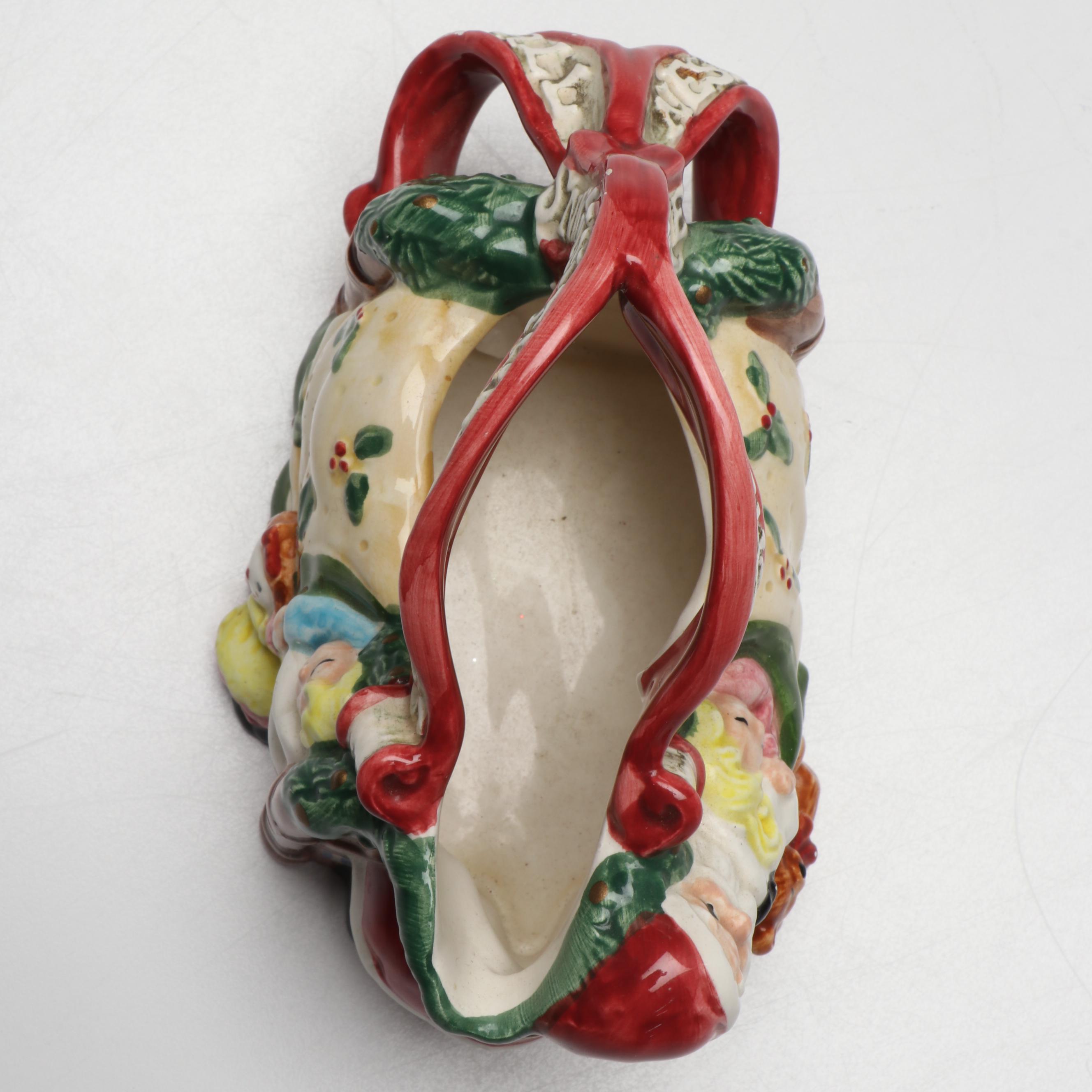 Fitz & Floyd "Christmas Lodge" Canape Plate and "Night Before Christmas" Creamer