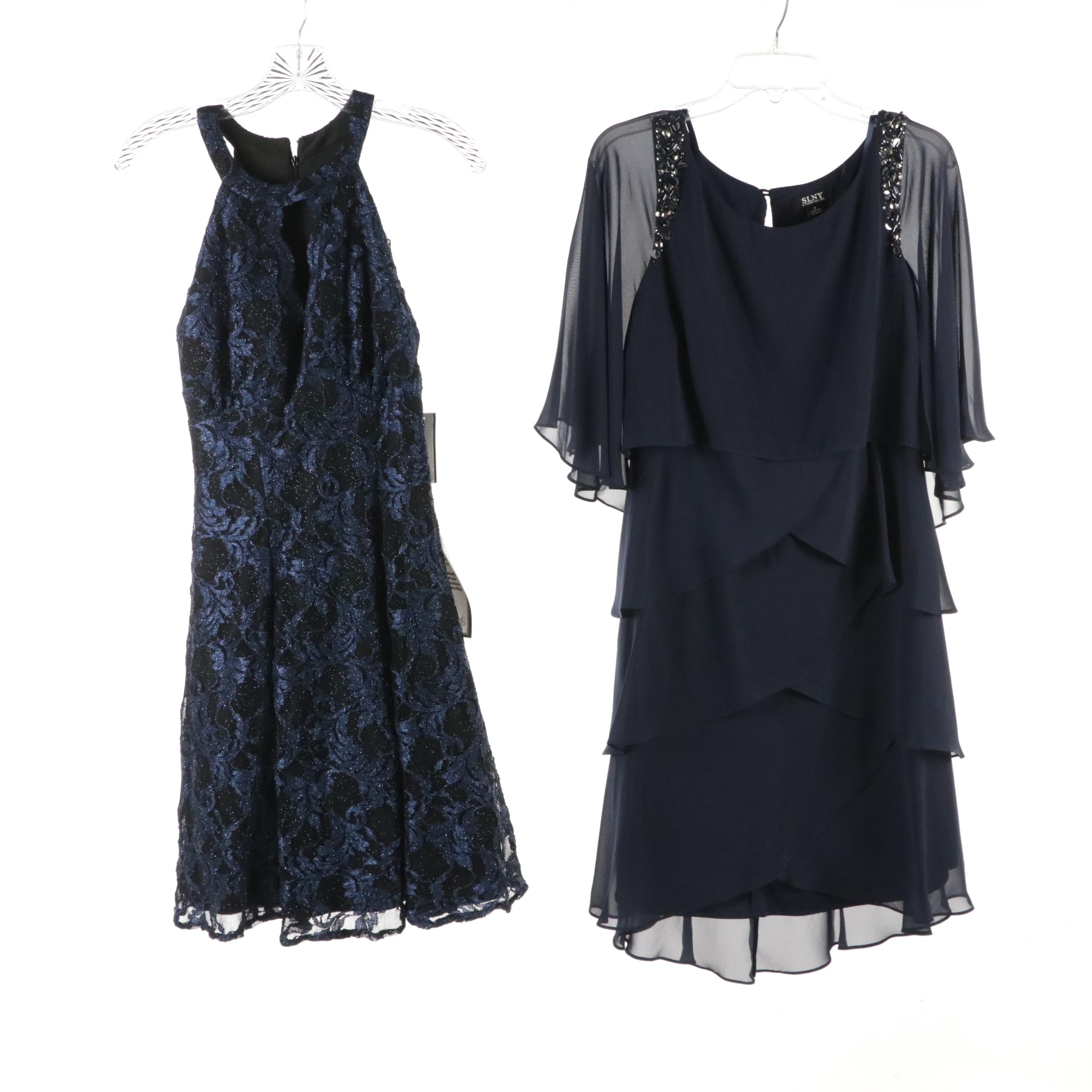 Nightway Glittery Lace Mini Dress, Jovani Navy Draped Evening Dress, Other Dress