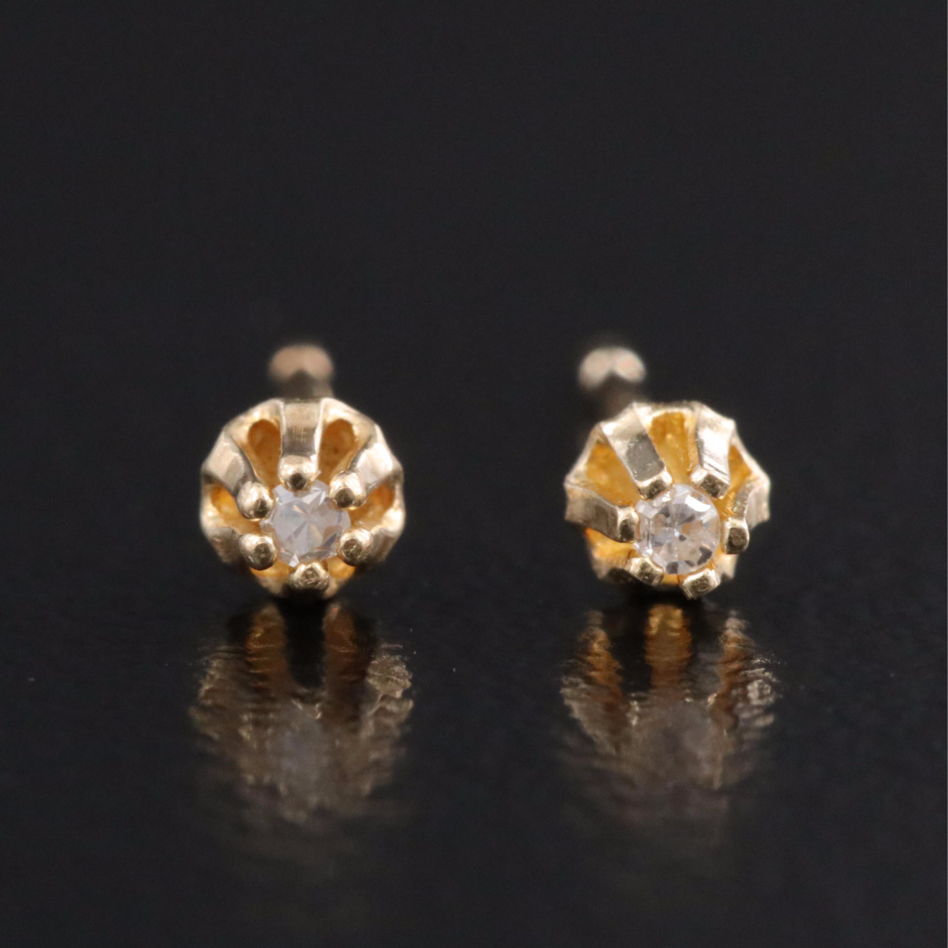 14K 0.01 CTW Diamond Earrings
