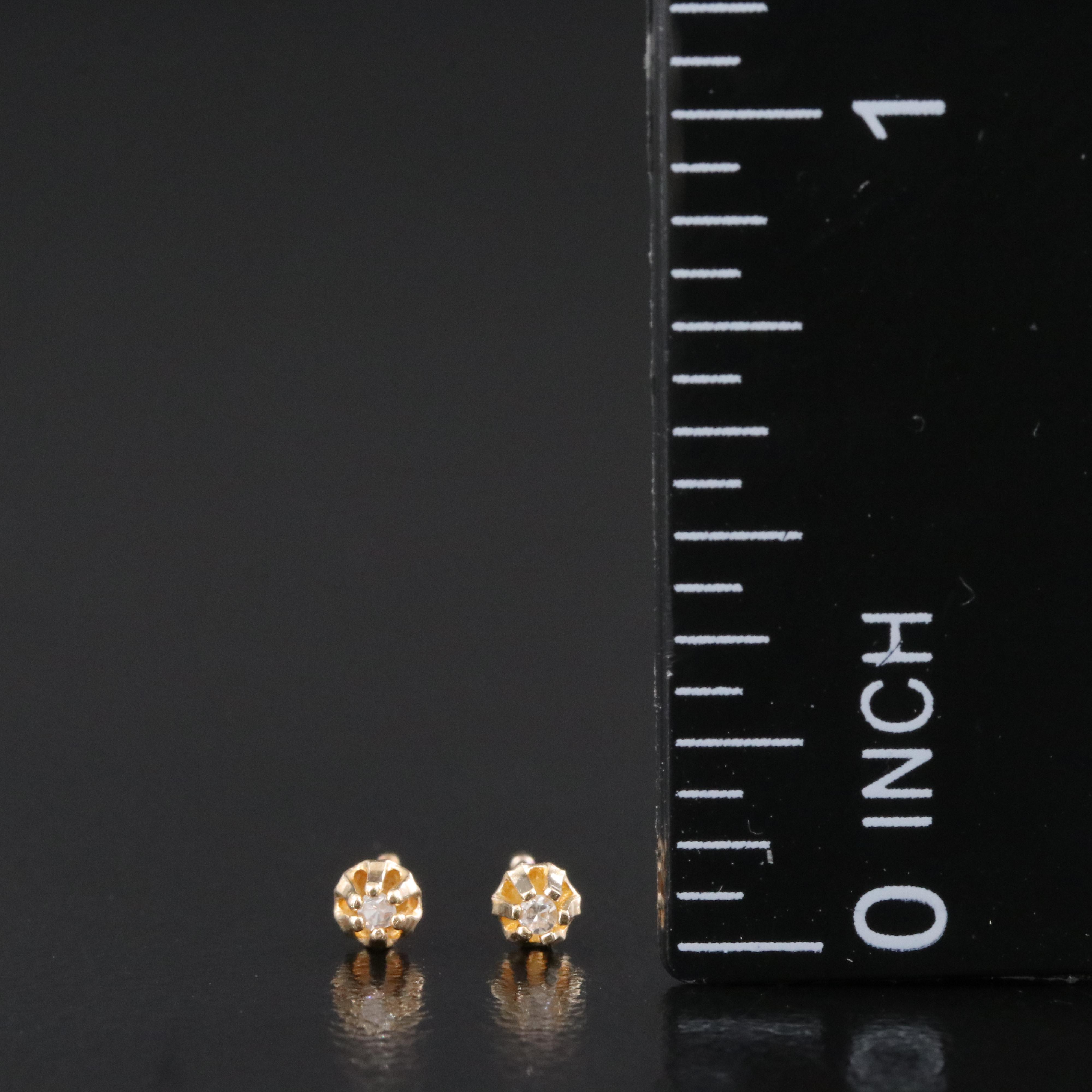 14K 0.01 CTW Diamond Earrings