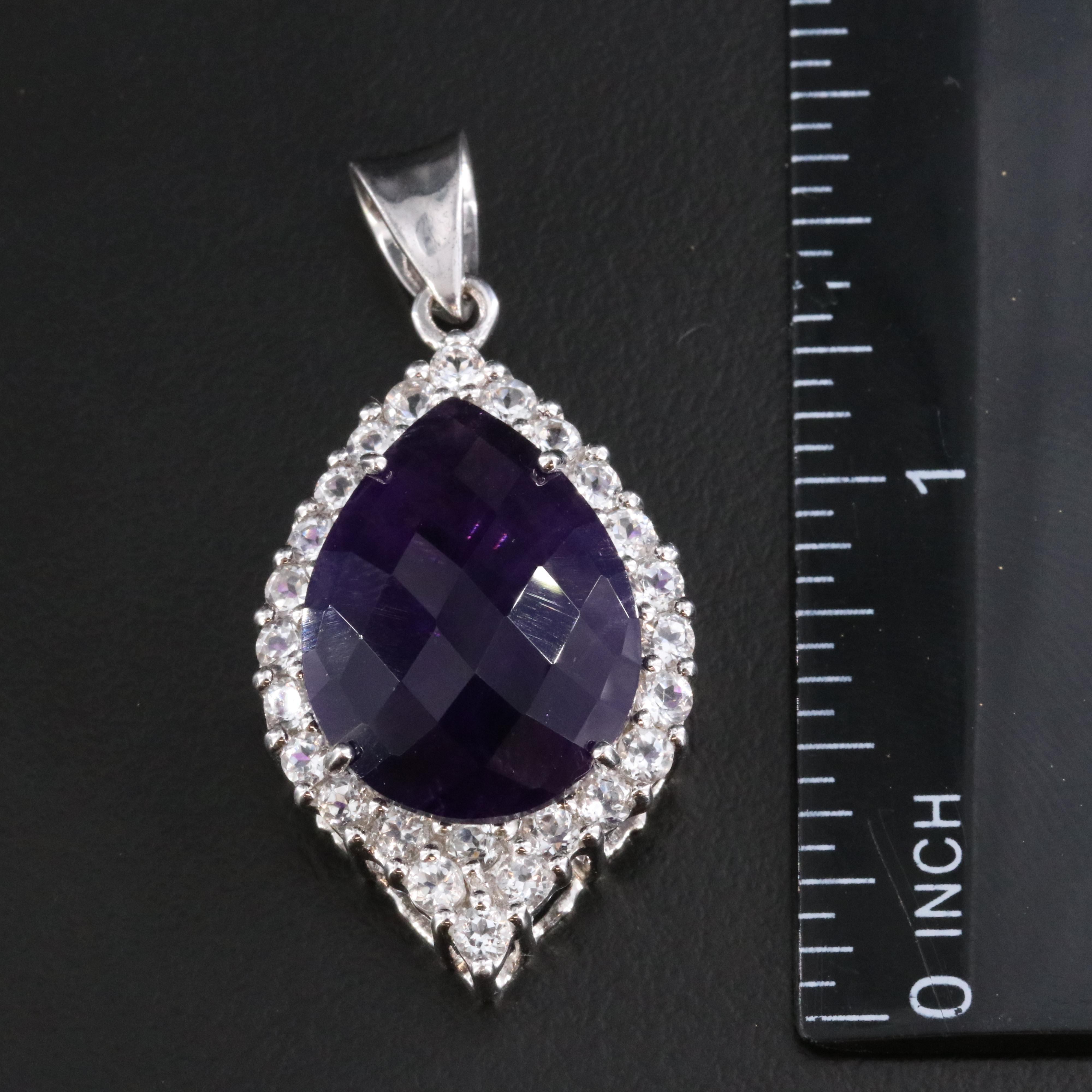 Sterling Amethyst, Emerald and Gemstone Earring and Pendant Collection