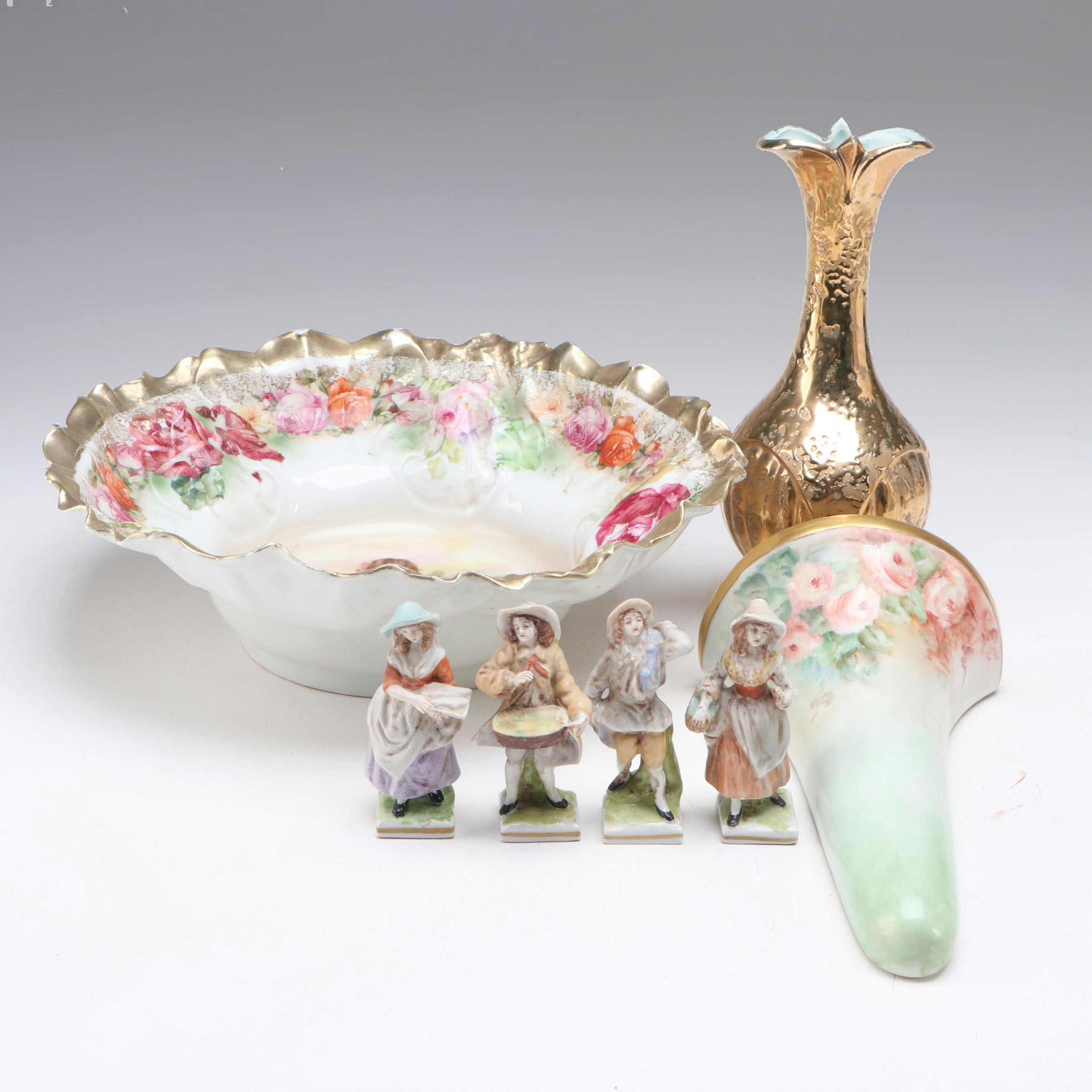 Royal Bayreuth Bavaria Porcelain Bowl, Floral Ceramic Wall Vase and More