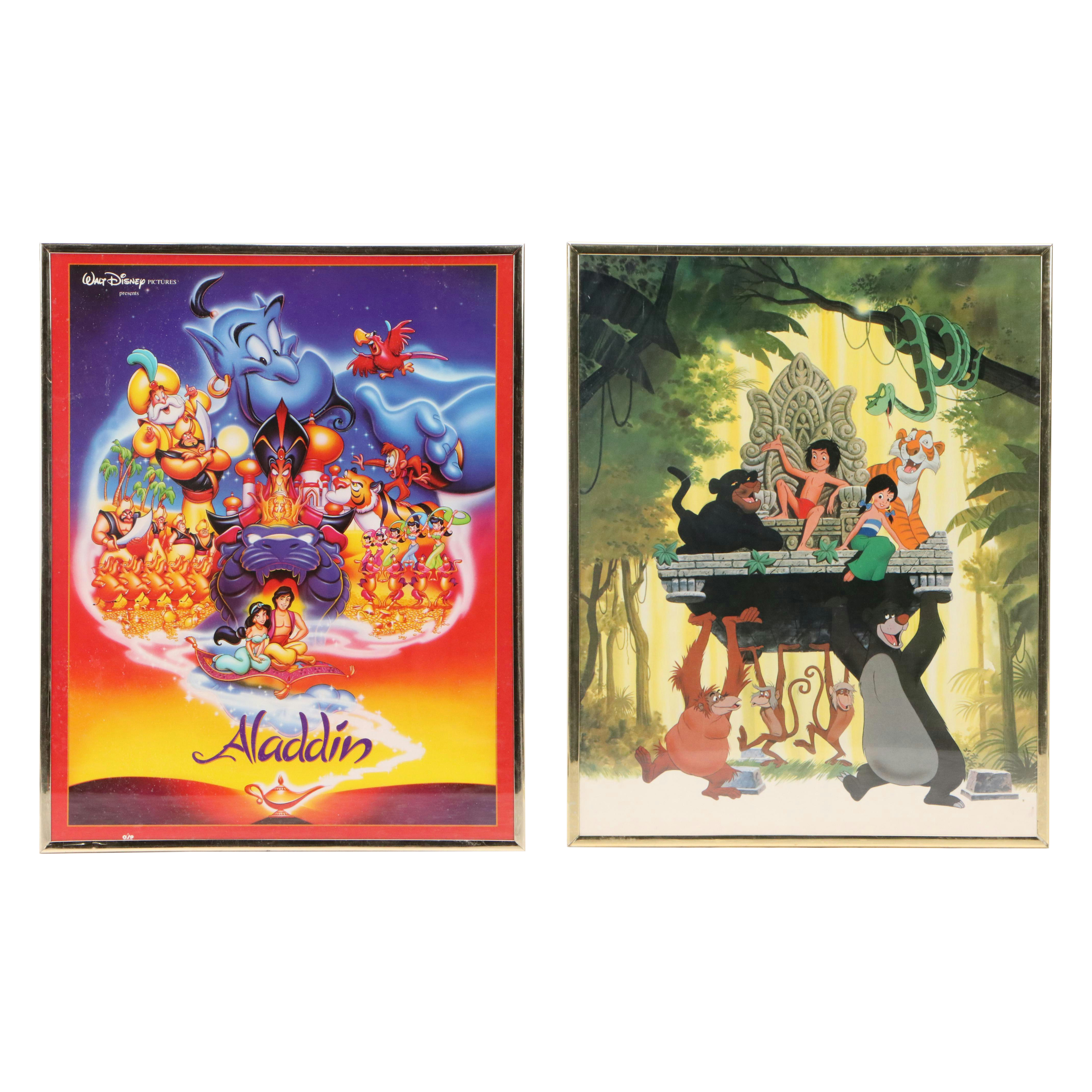 Walt Disney Offset Lithograph "Aladdin" and The Jungle Book Posters