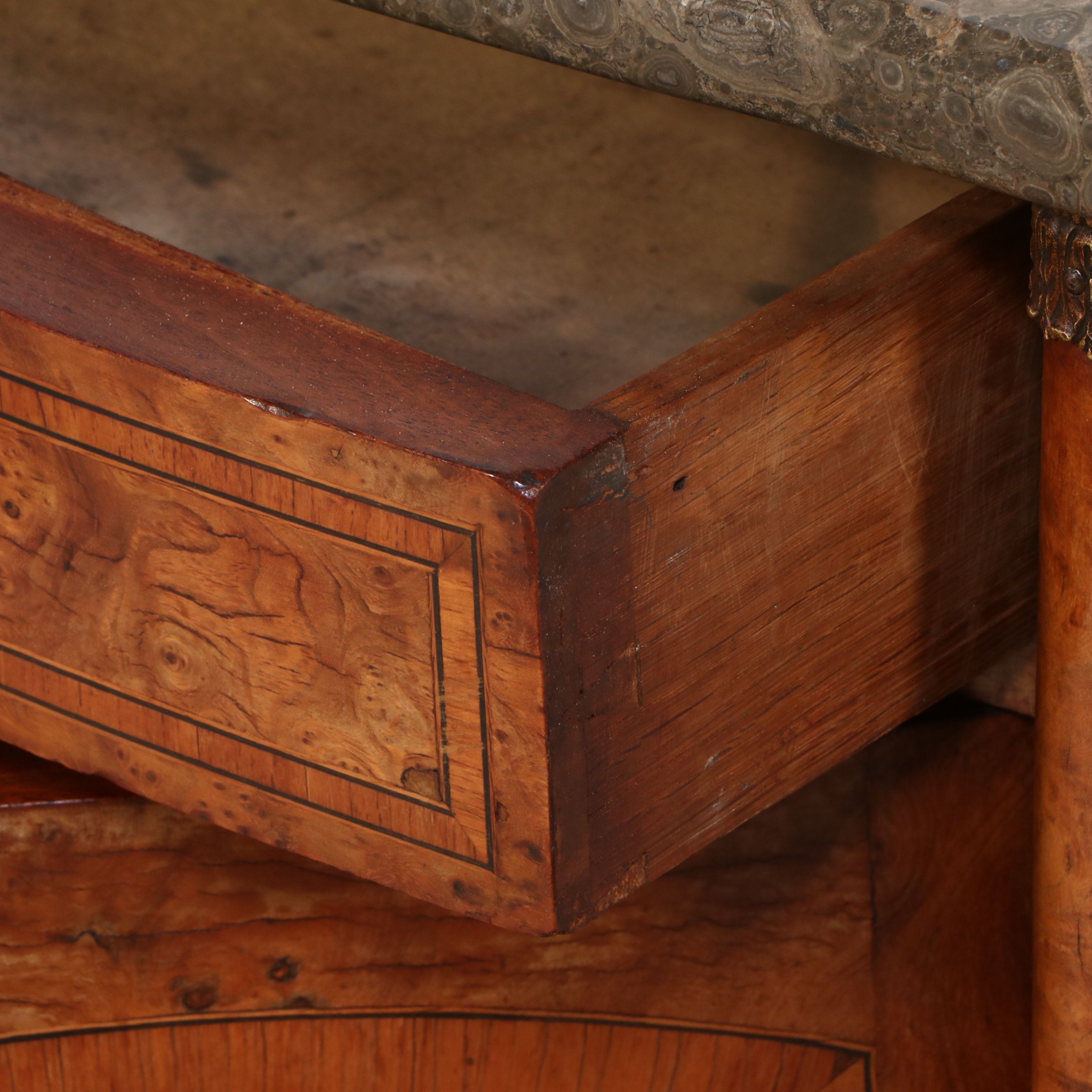 Pair of Antique Burl Wood Nightstands
