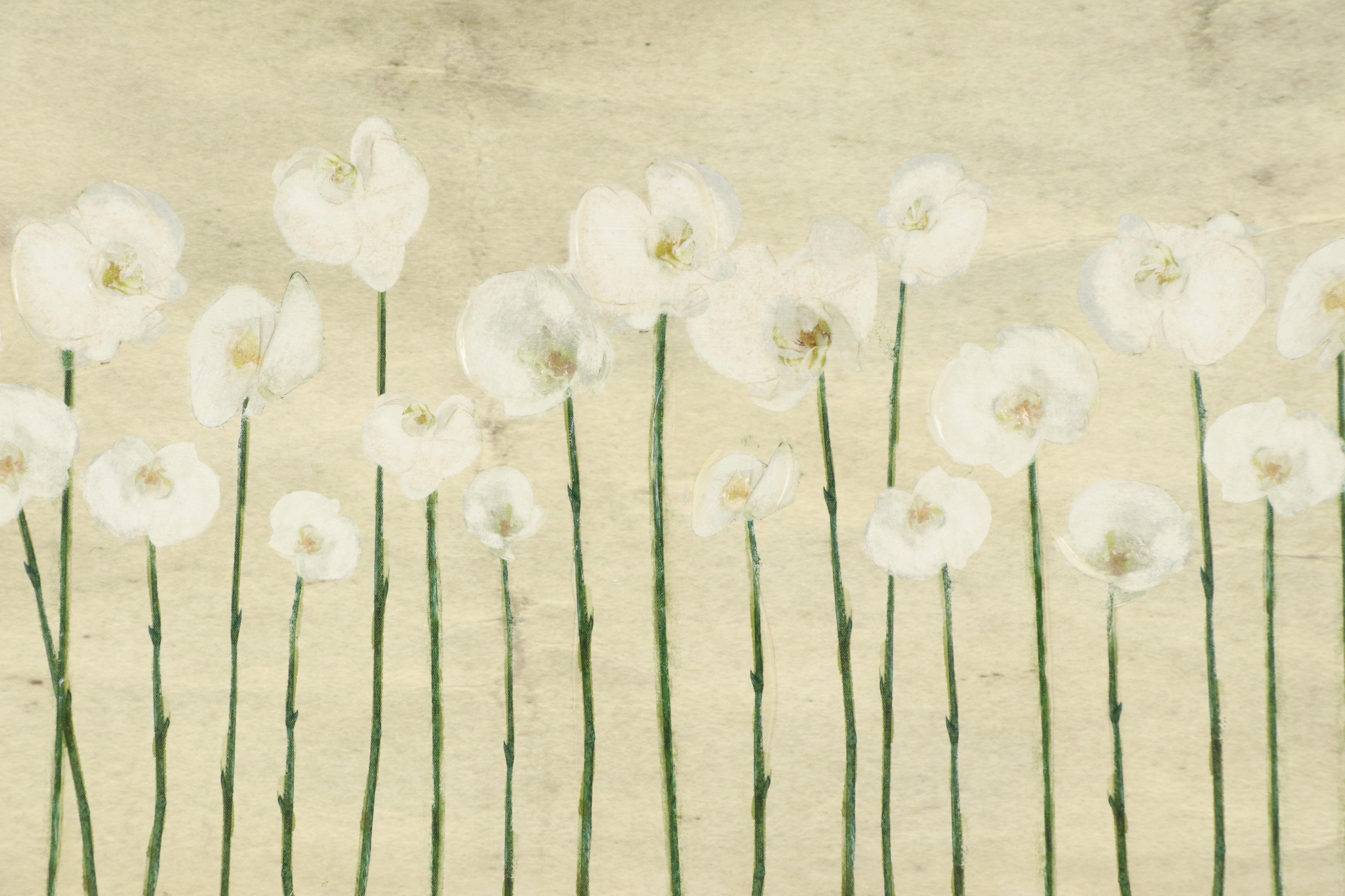 Embellished Giclée of Stylized Flowers, 2016