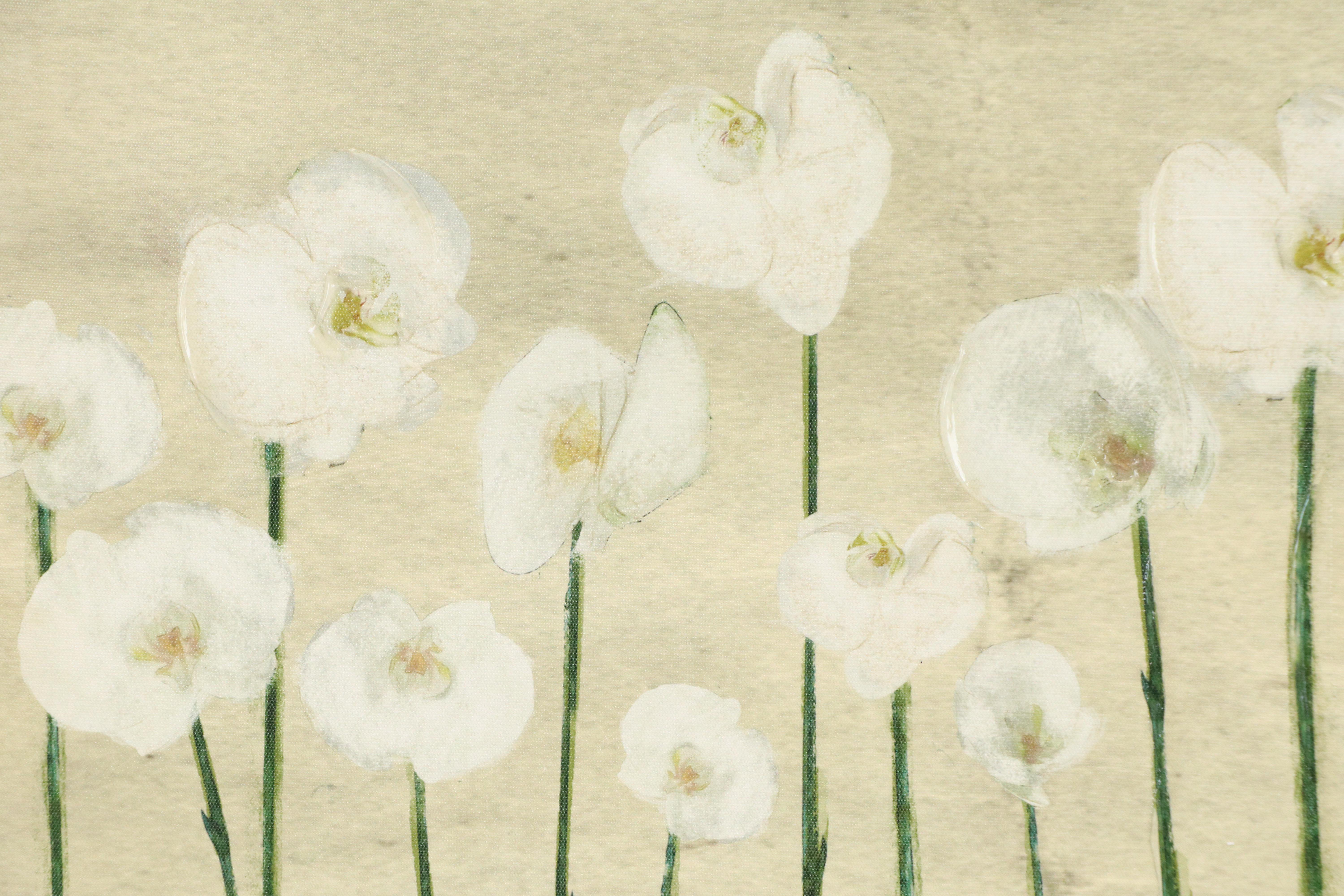 Embellished Giclée of Stylized Flowers, 2016