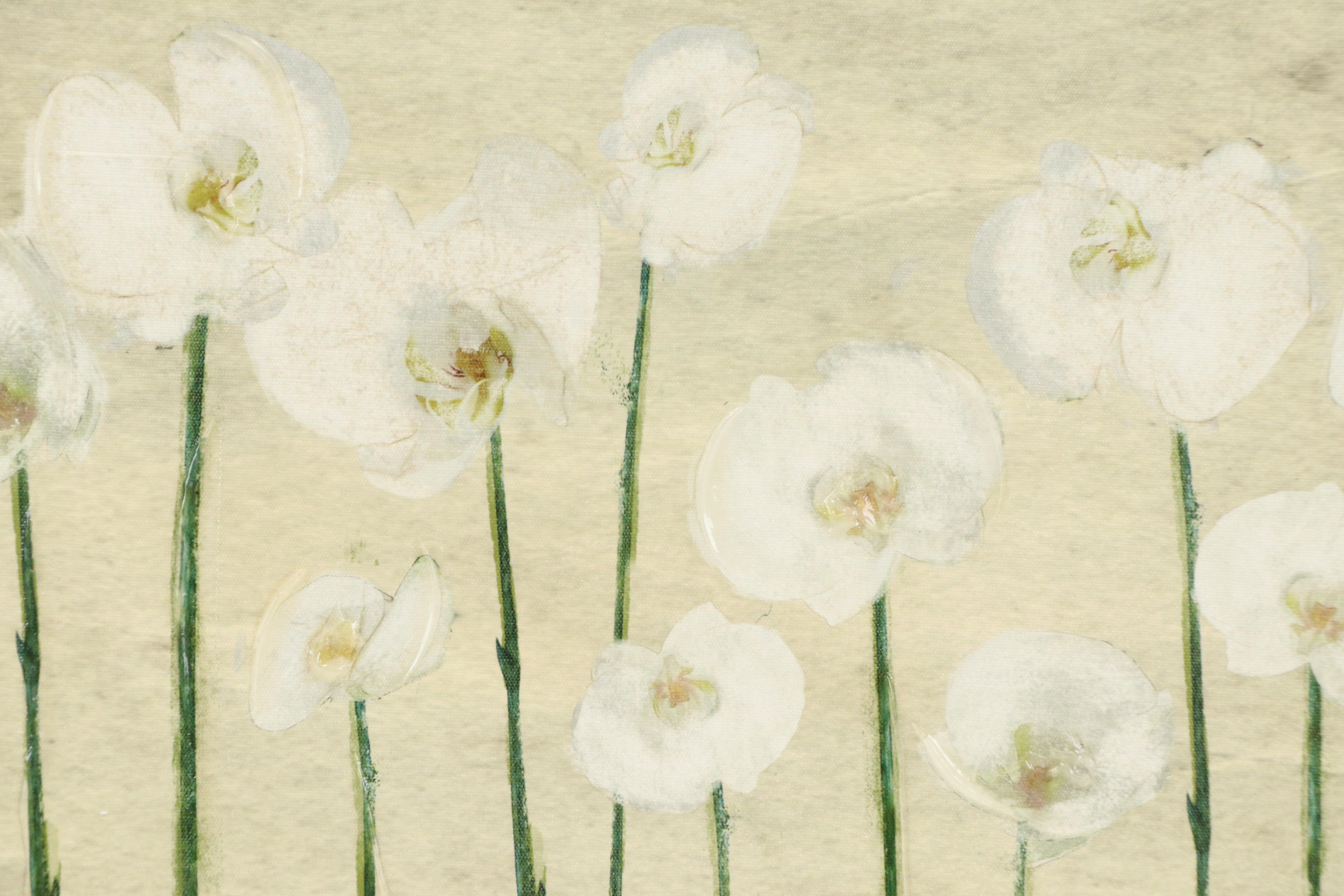 Embellished Giclée of Stylized Flowers, 2016