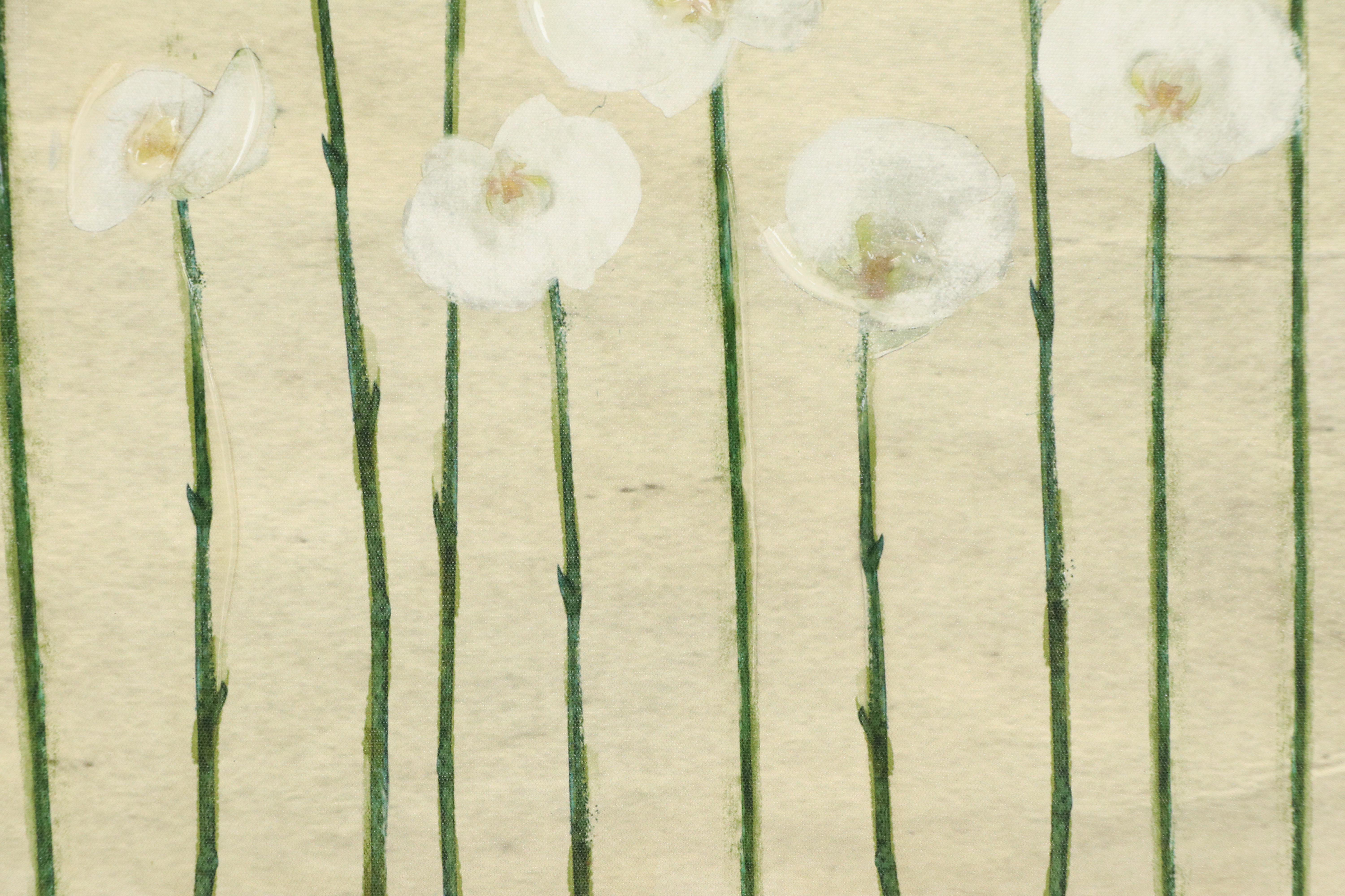 Embellished Giclée of Stylized Flowers, 2016