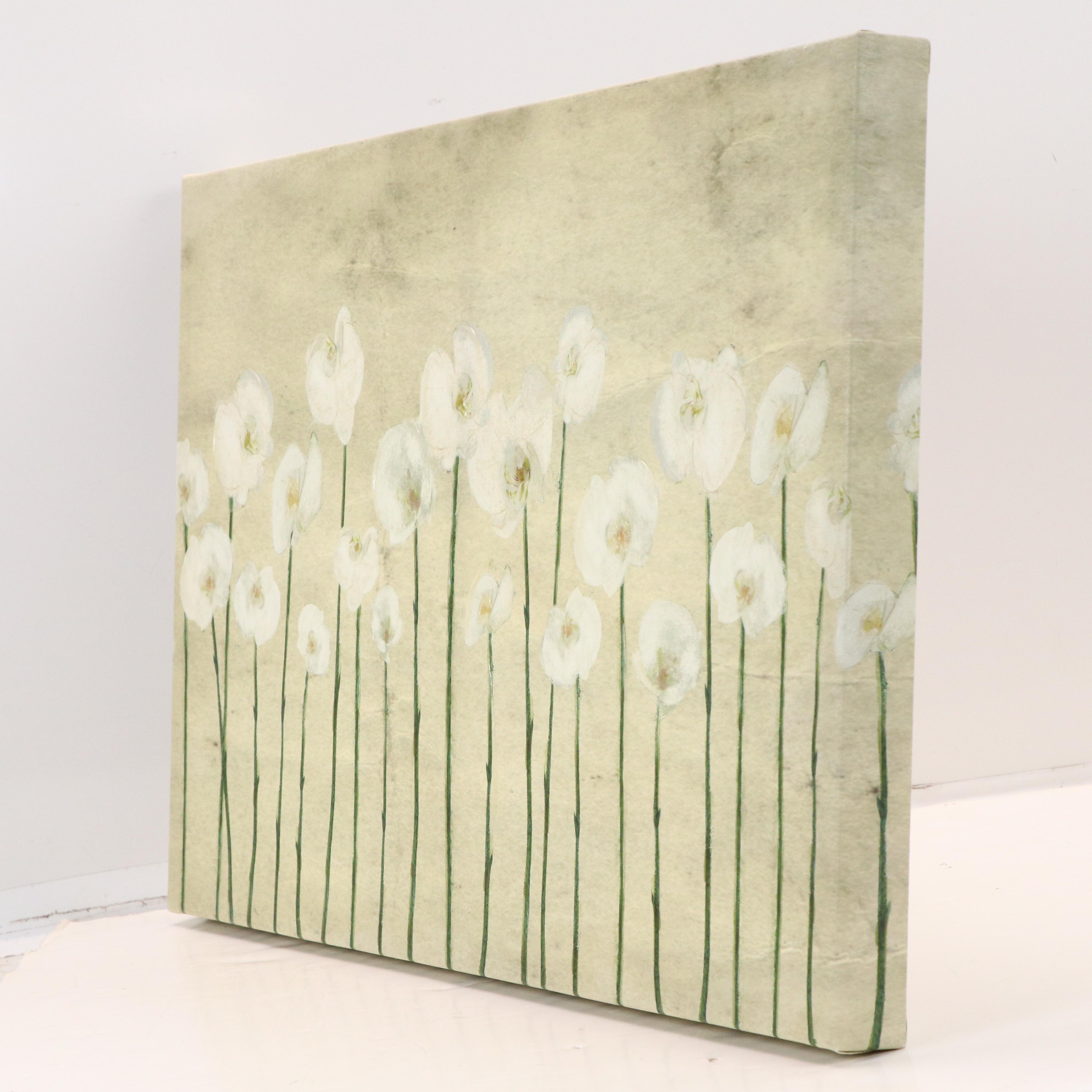 Embellished Giclée of Stylized Flowers, 2016