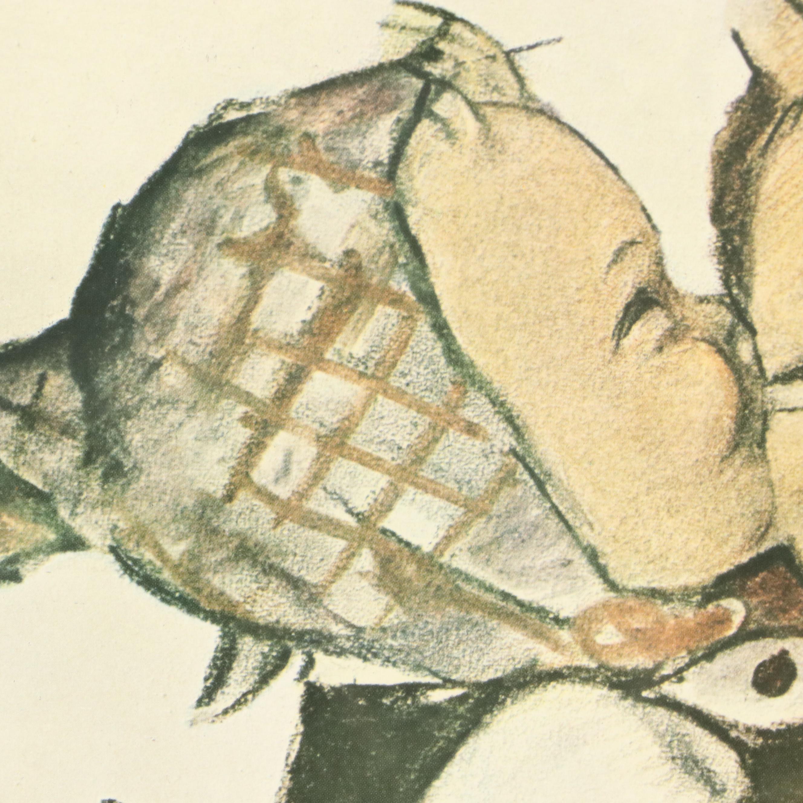 After M.I. Hummel Offset Lithographs of Caroling Boys and Little Girls Embracing