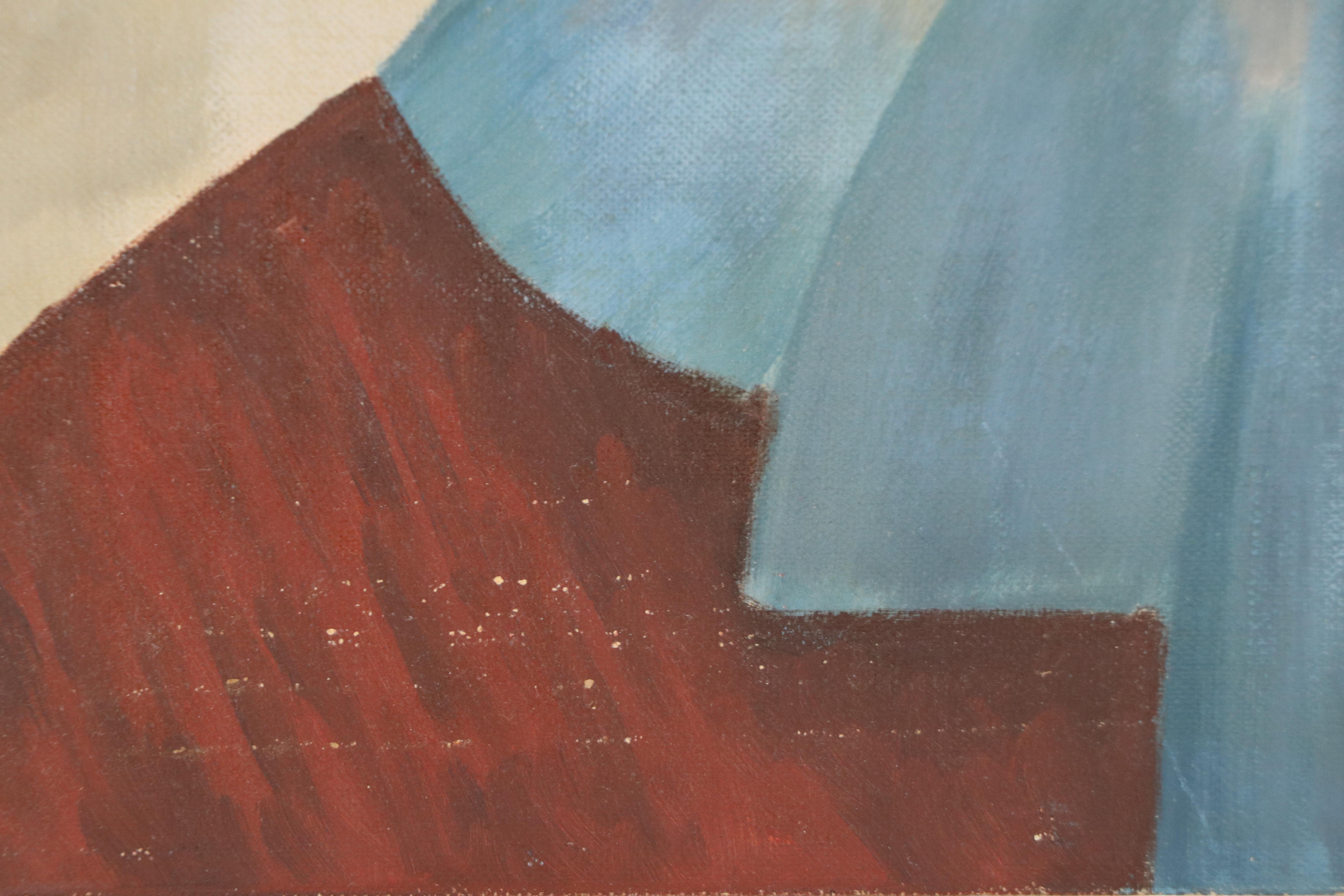 Oil Painting After Pablo Picasso "Woman with Fan"