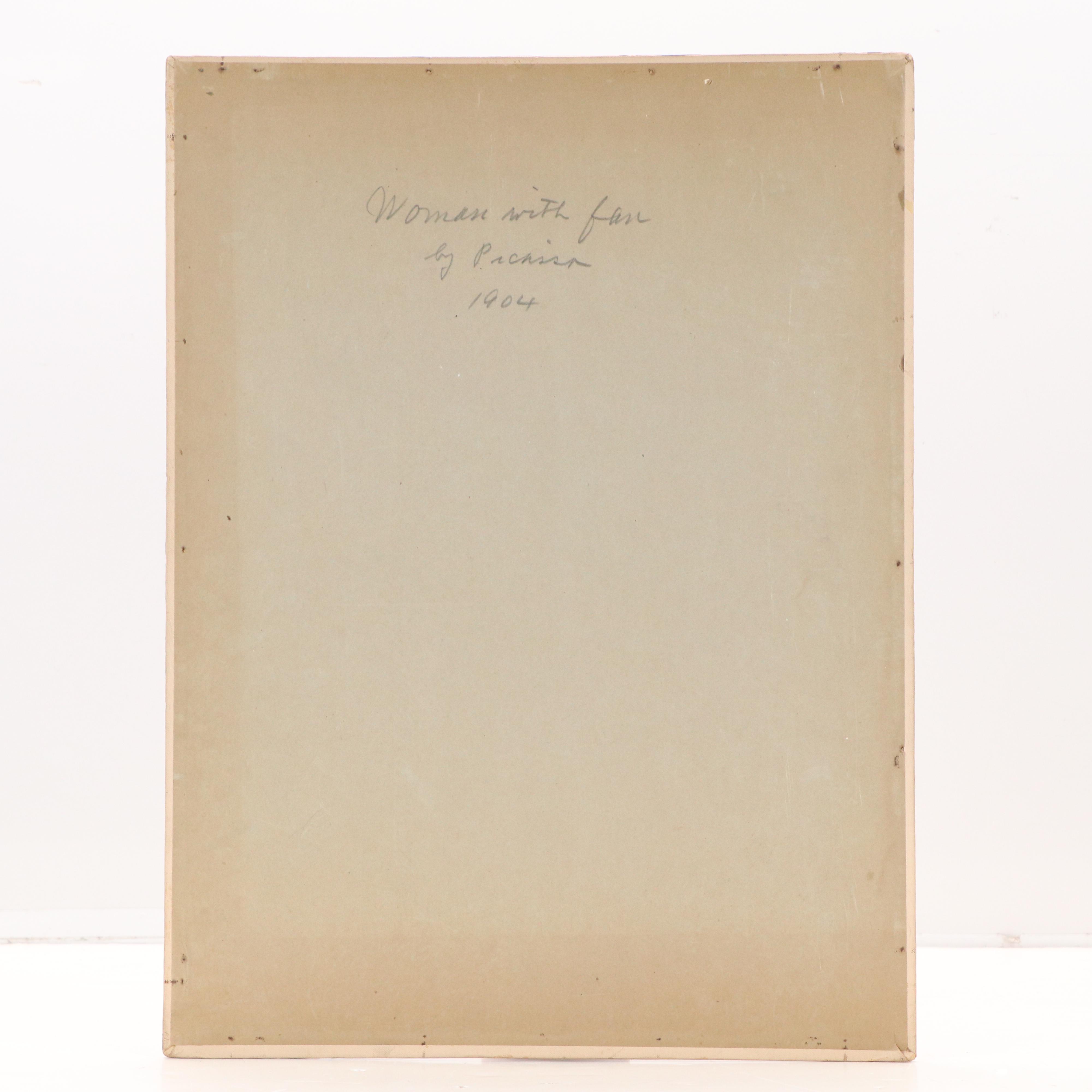 Oil Painting After Pablo Picasso "Woman with Fan"