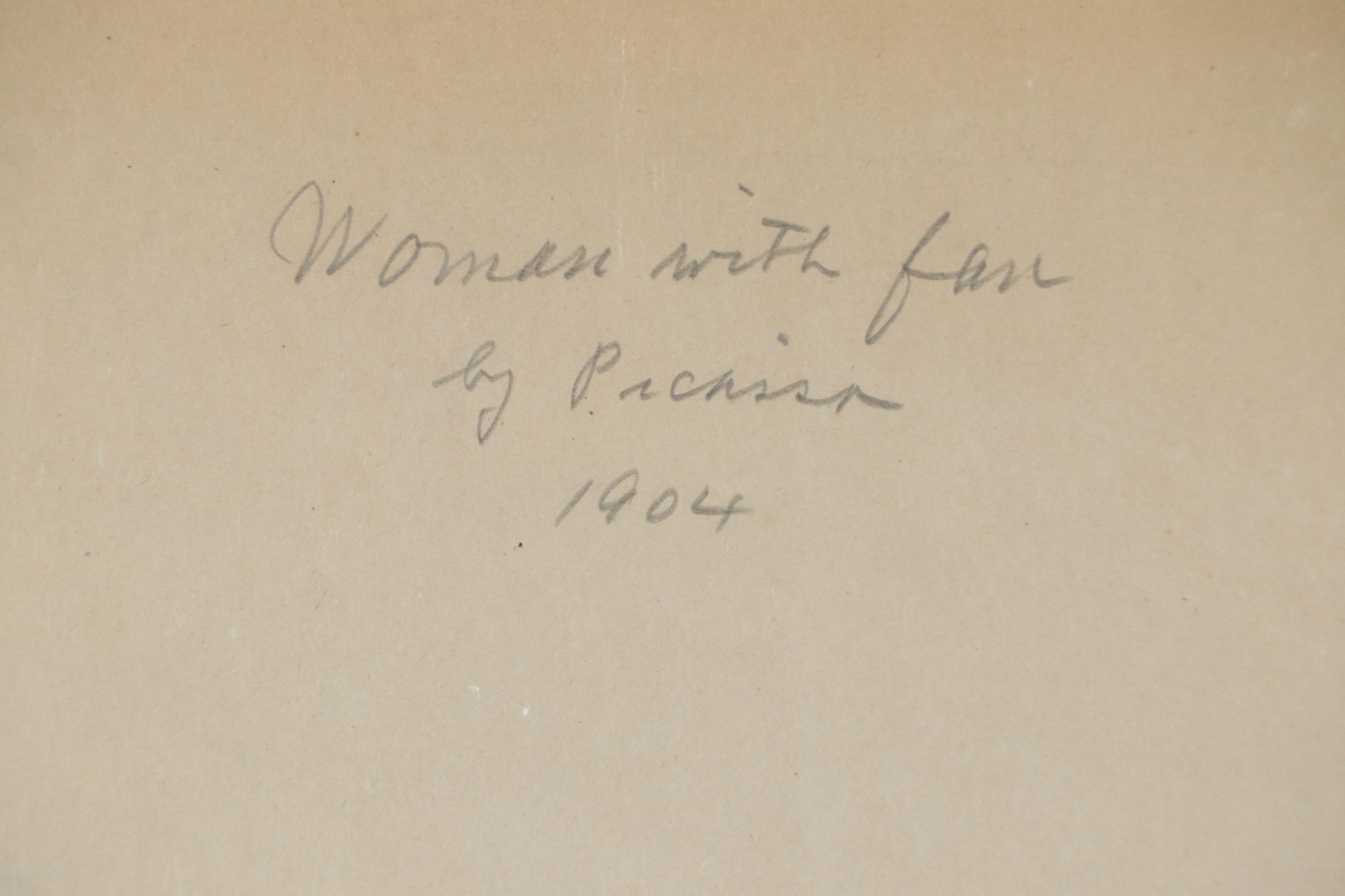 Oil Painting After Pablo Picasso "Woman with Fan"