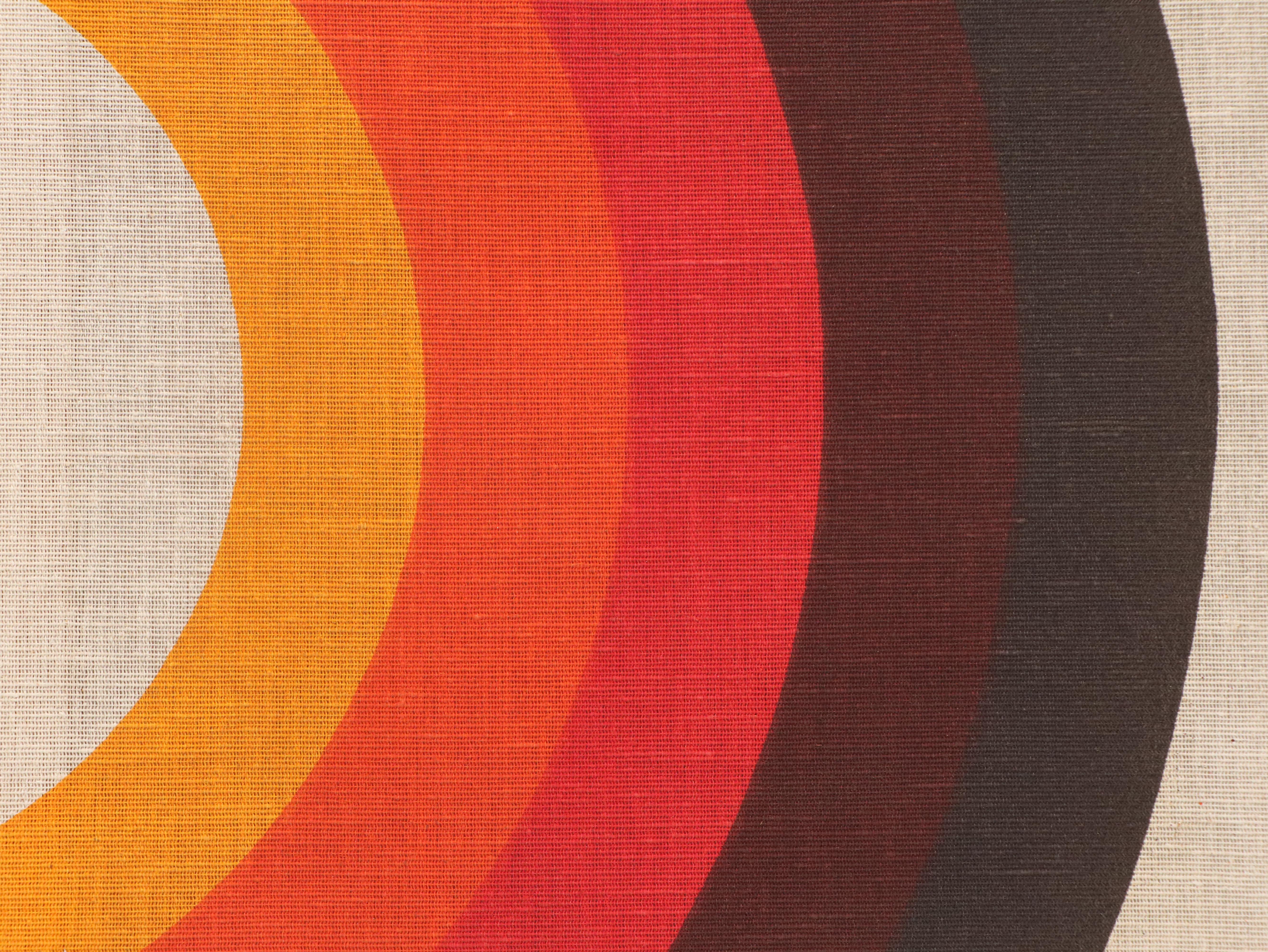 Verner Panton Style Stretched Textile Panels with Geometric Curves