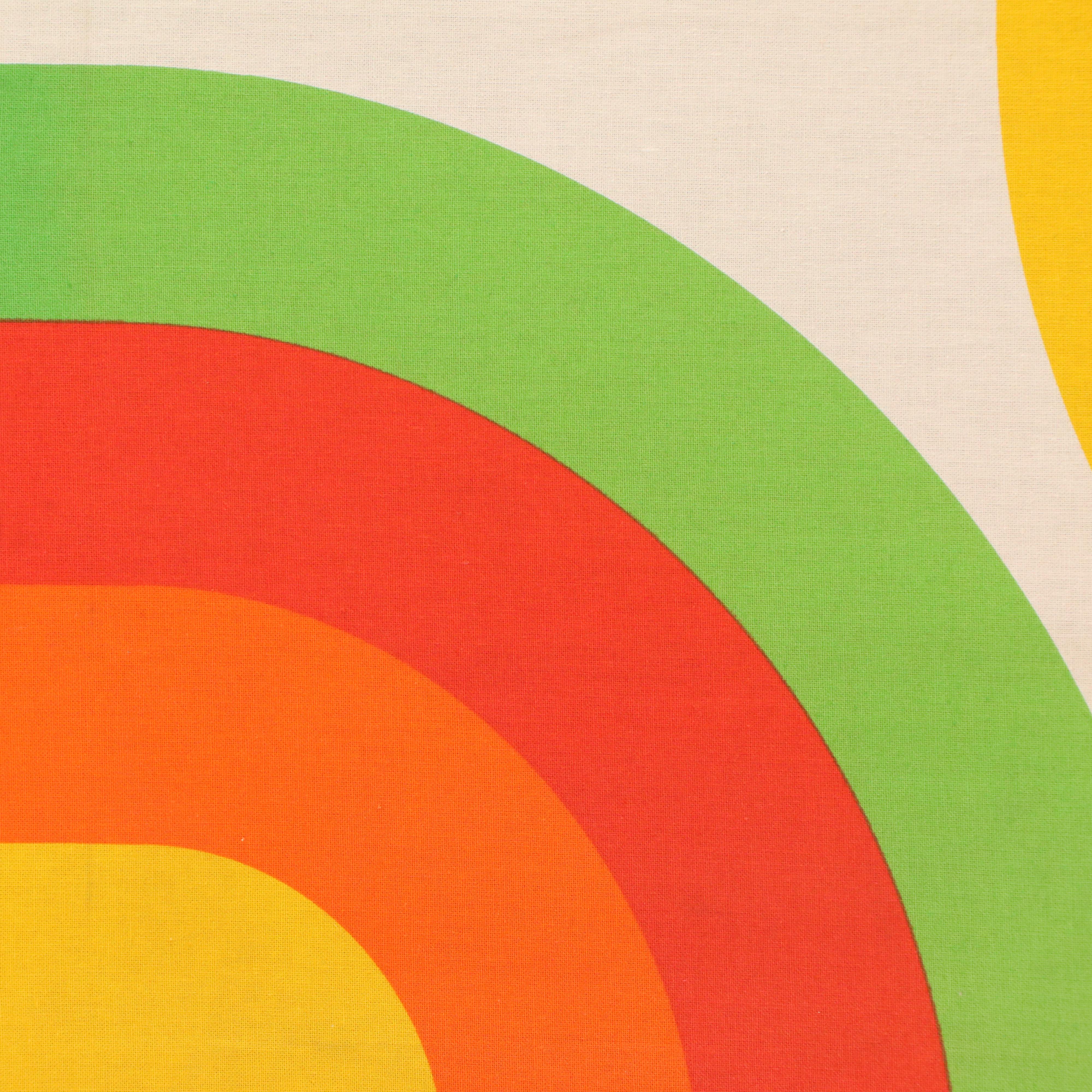 Verner Panton Style Textile Panel with Geometric Curve