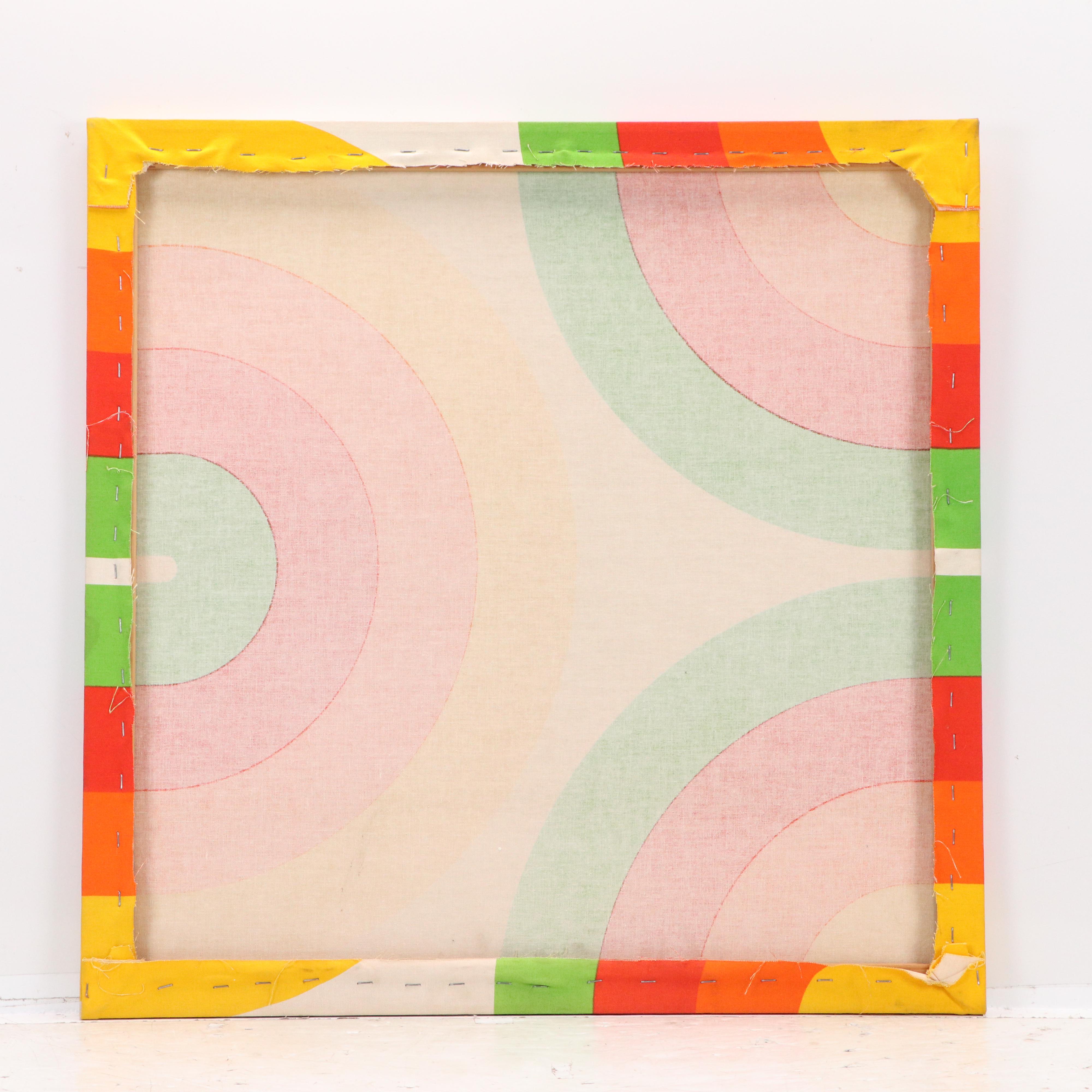 Verner Panton Style Textile Panel with Geometric Curve