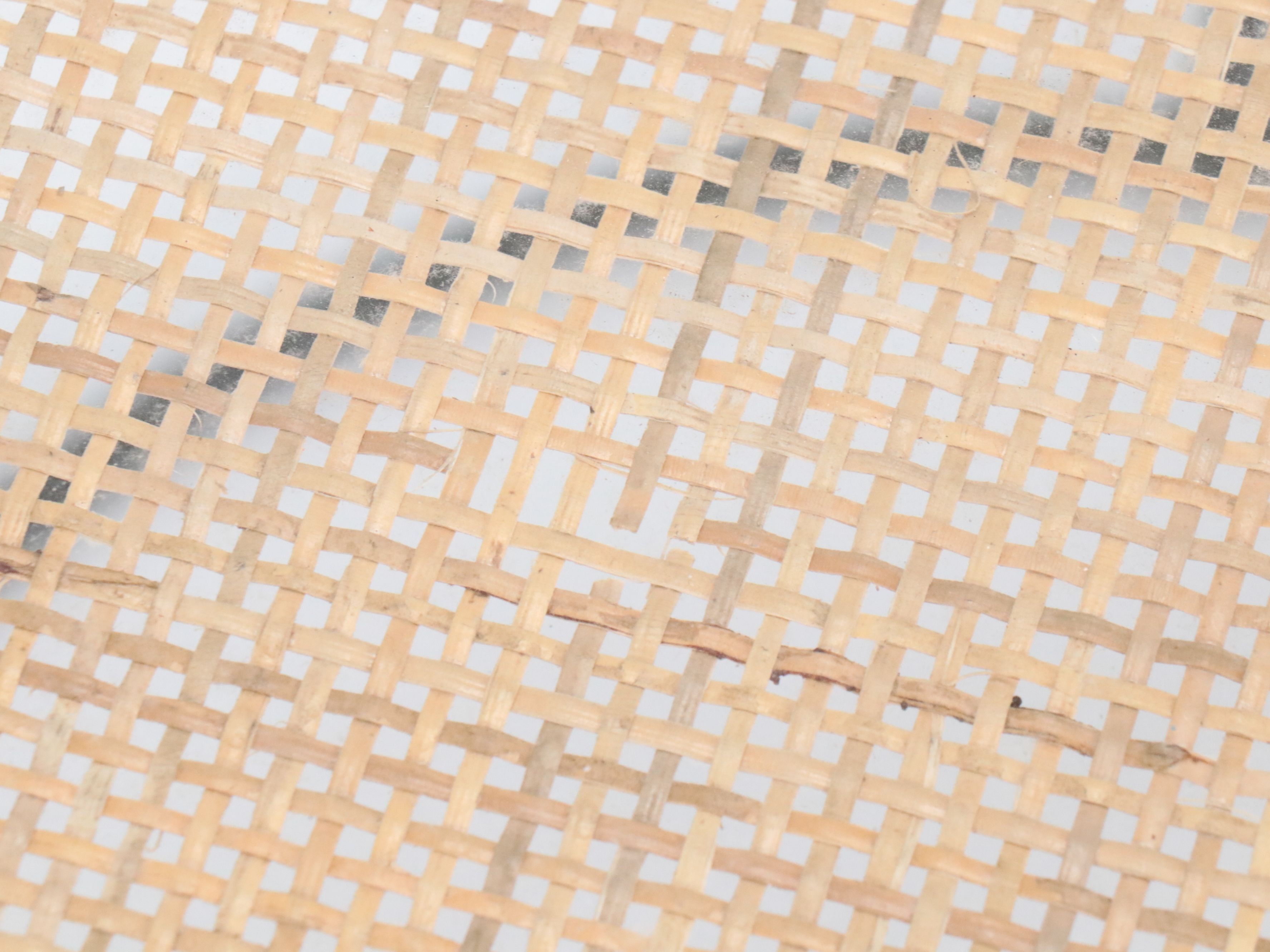 Contemporary Metal and Woven Cane Top Nesting Tables