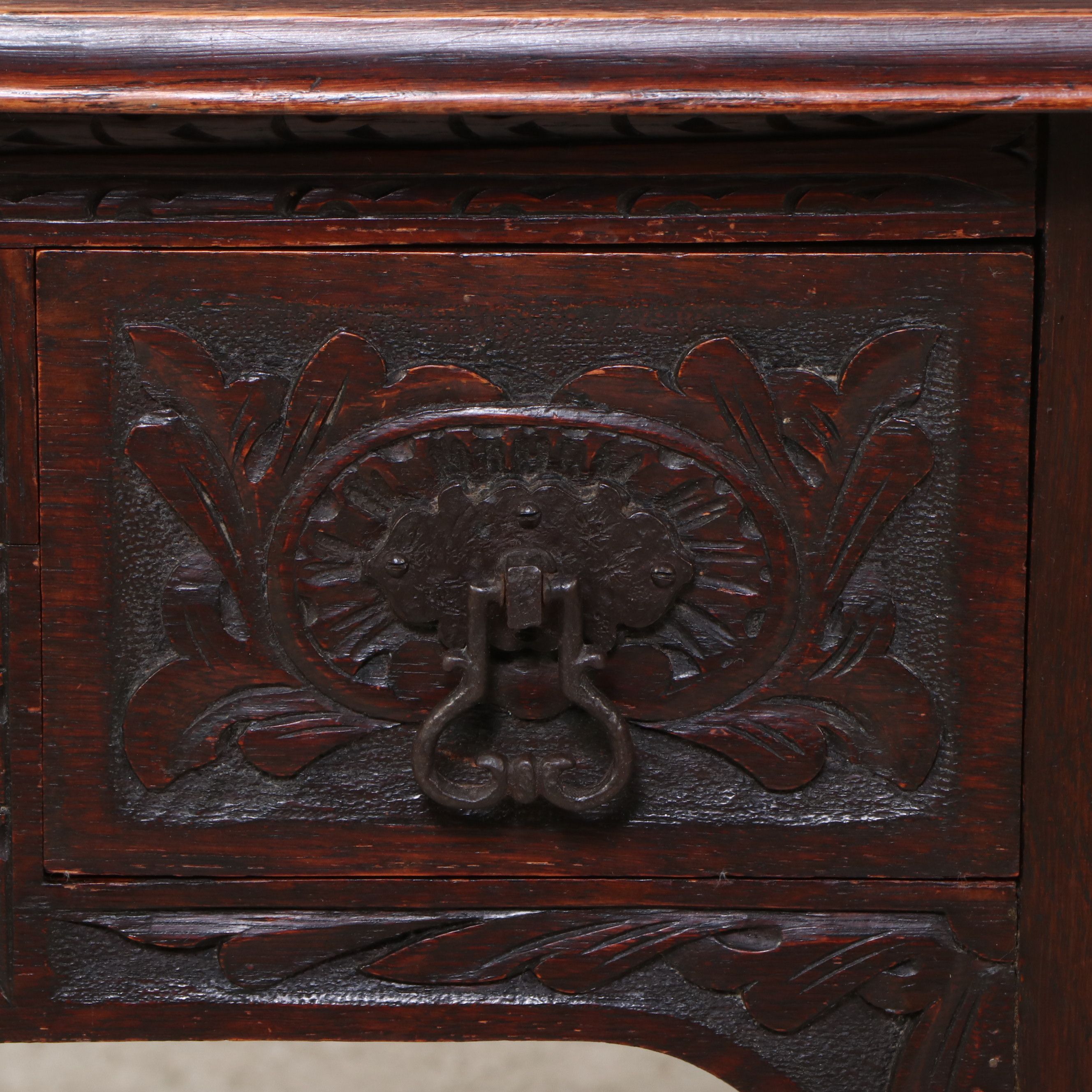 Anglo-Irish Carved Oak Lowboy, 18th to Early 19th Century