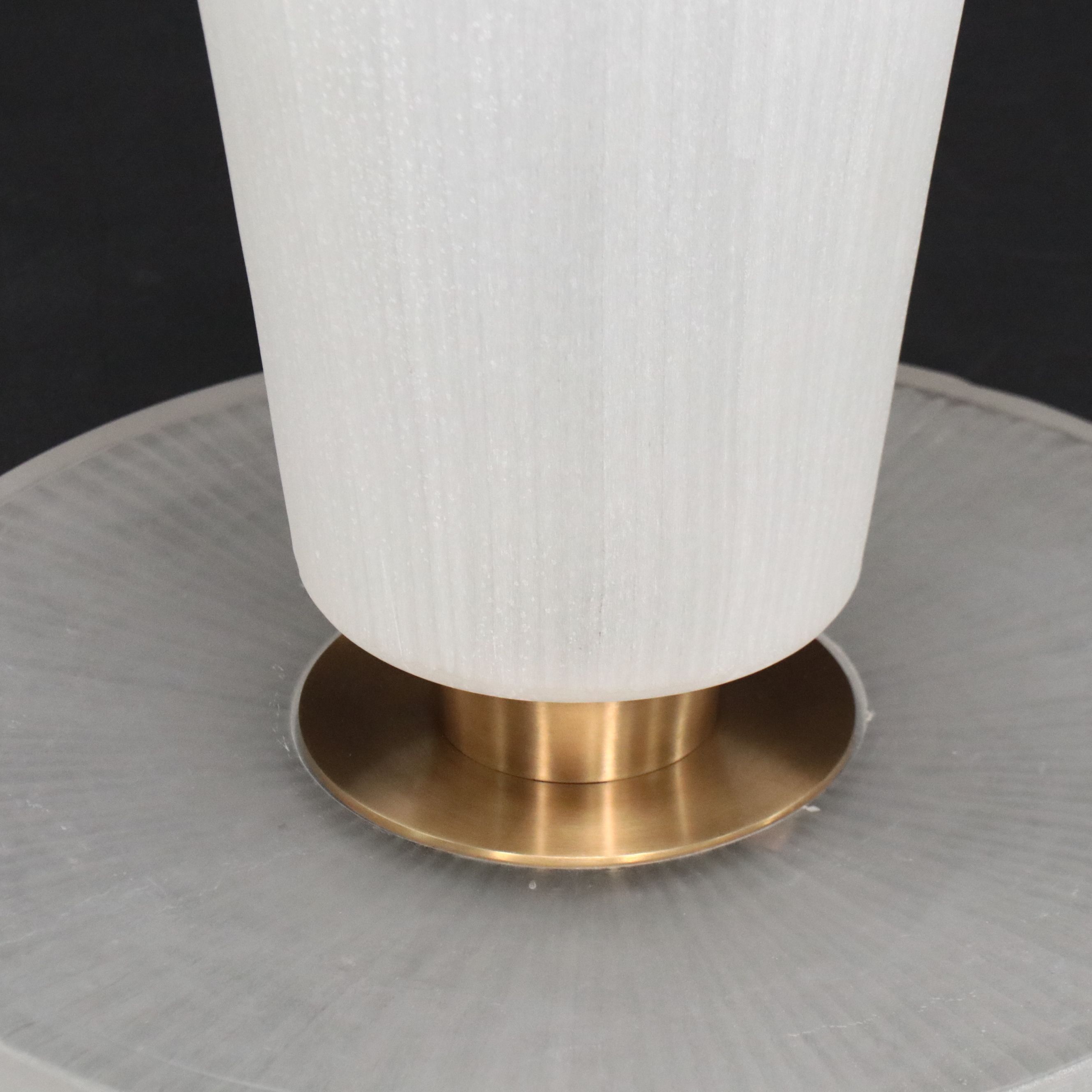 Pair of Contemporary Modern Frosted Glass Accent Tables