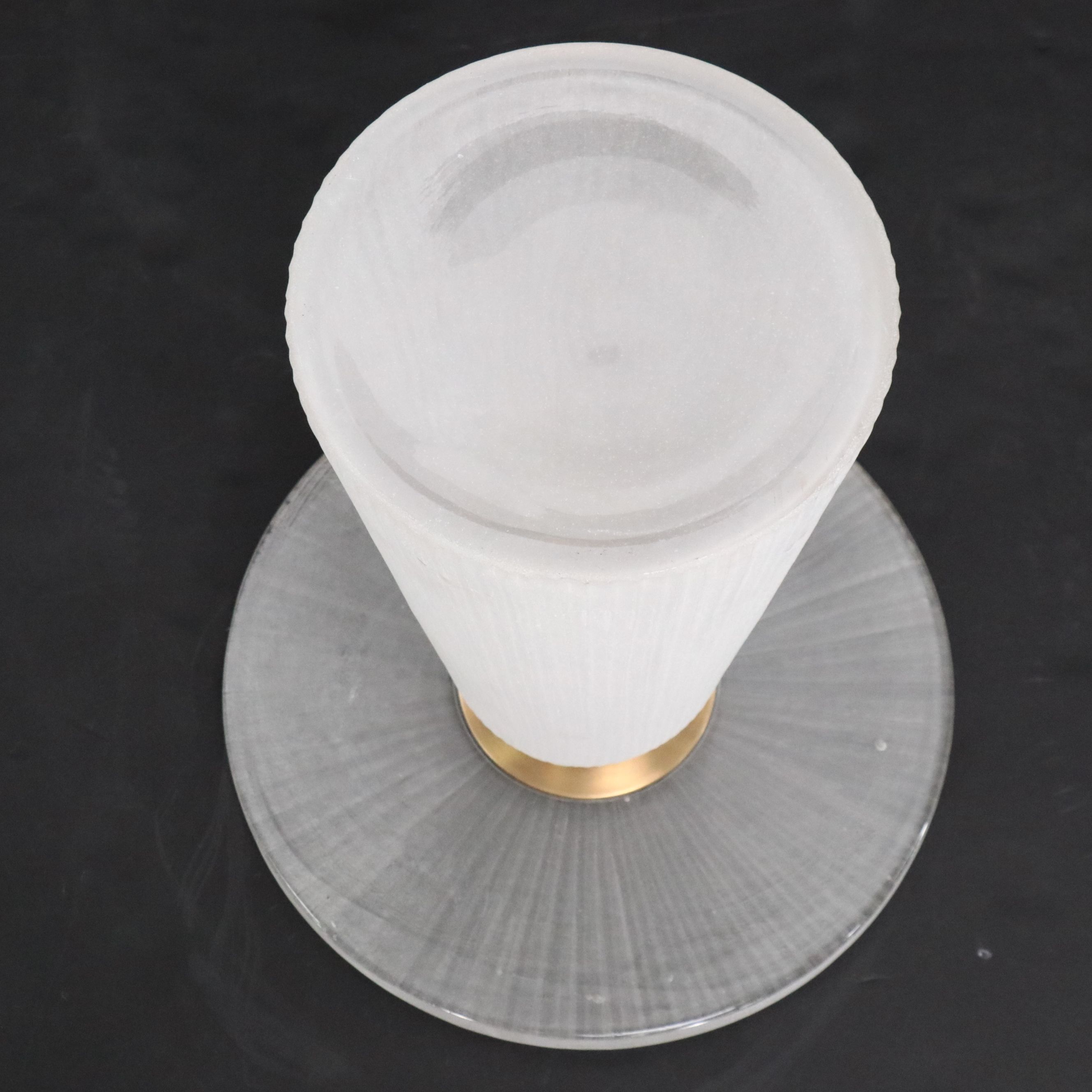 Pair of Contemporary Modern Frosted Glass Accent Tables