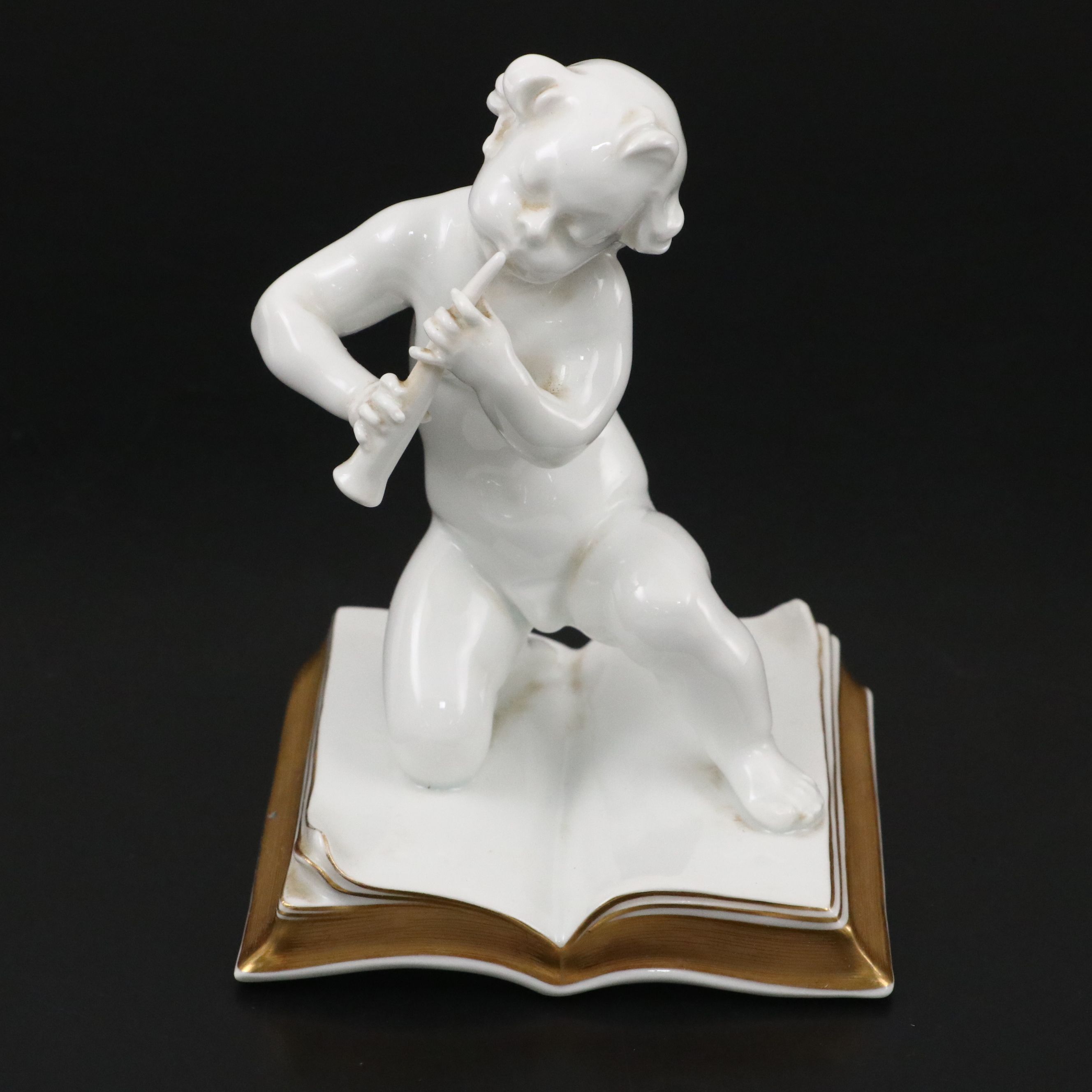 Rosenthal Porcelain Putto Playing Flute Figurine