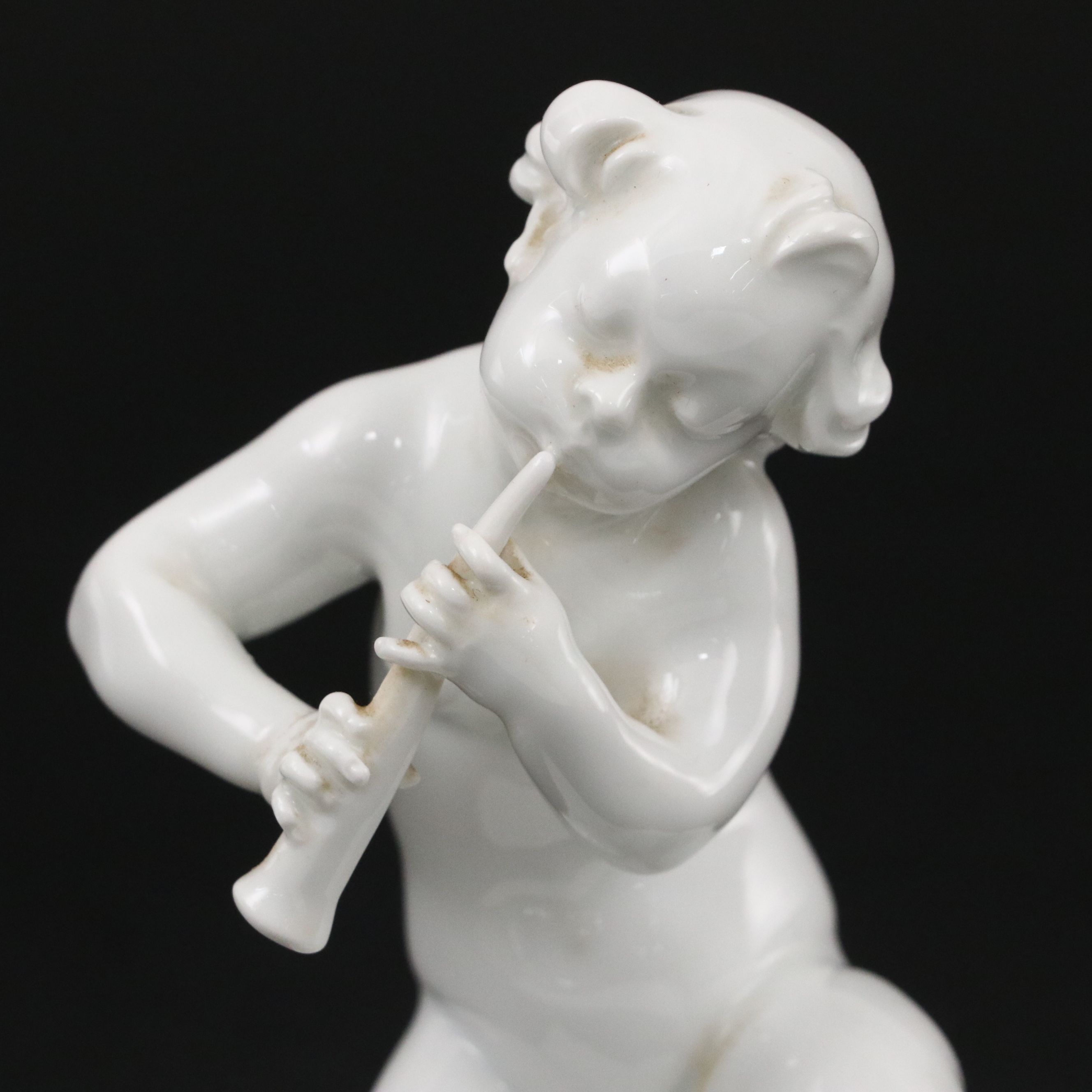 Rosenthal Porcelain Putto Playing Flute Figurine