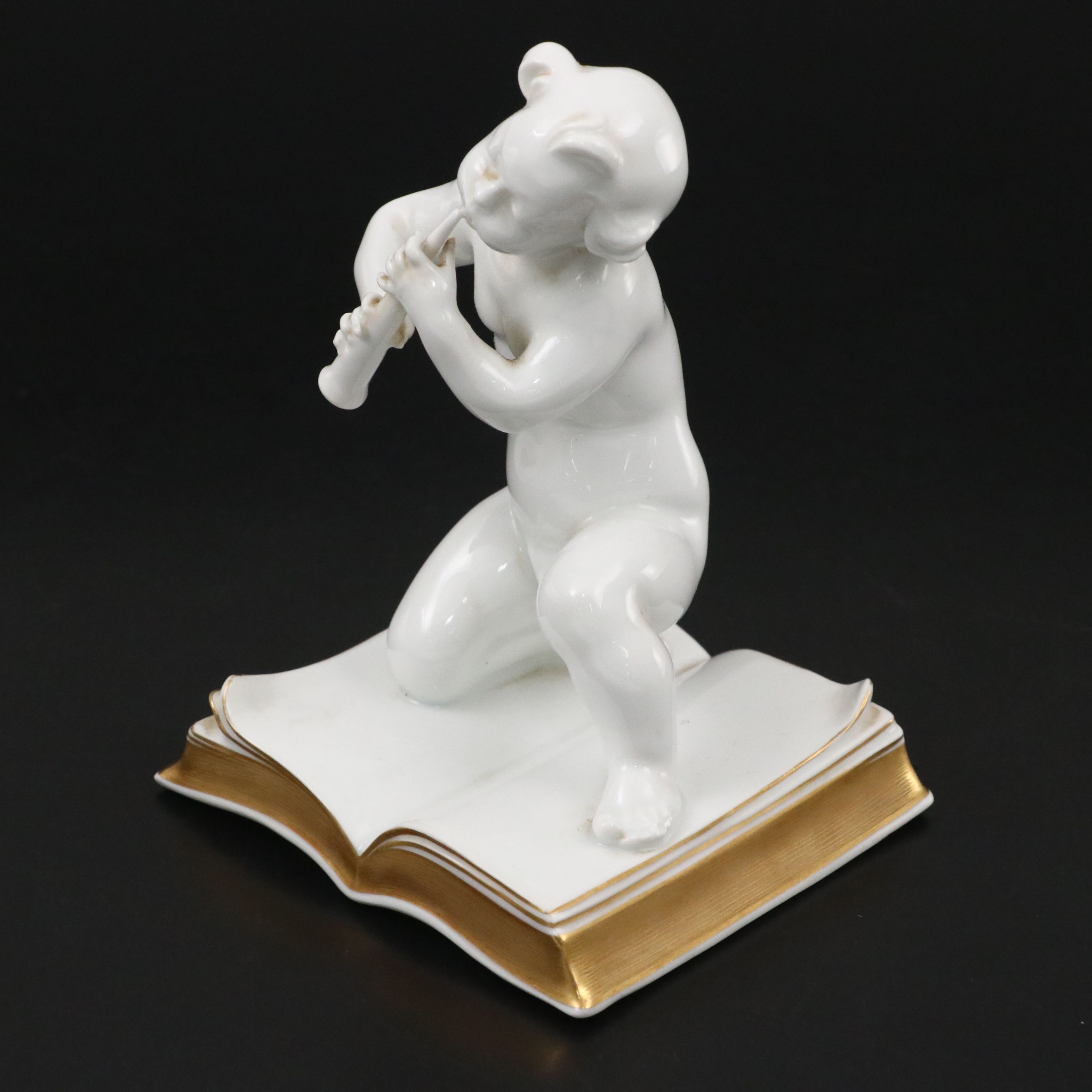 Rosenthal Porcelain Putto Playing Flute Figurine