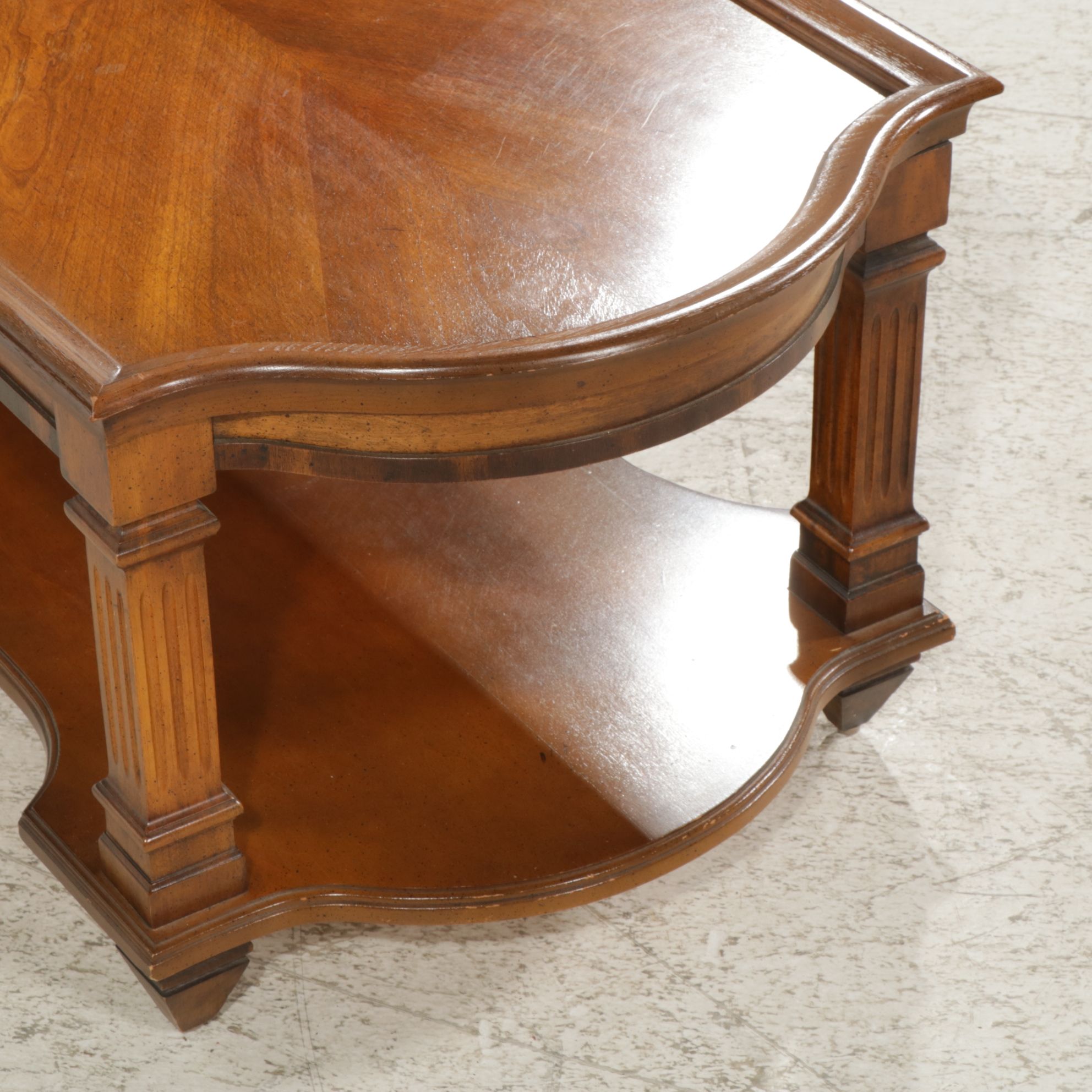 Neoclassical Style Walnut Coffee Table, Late 20th Century