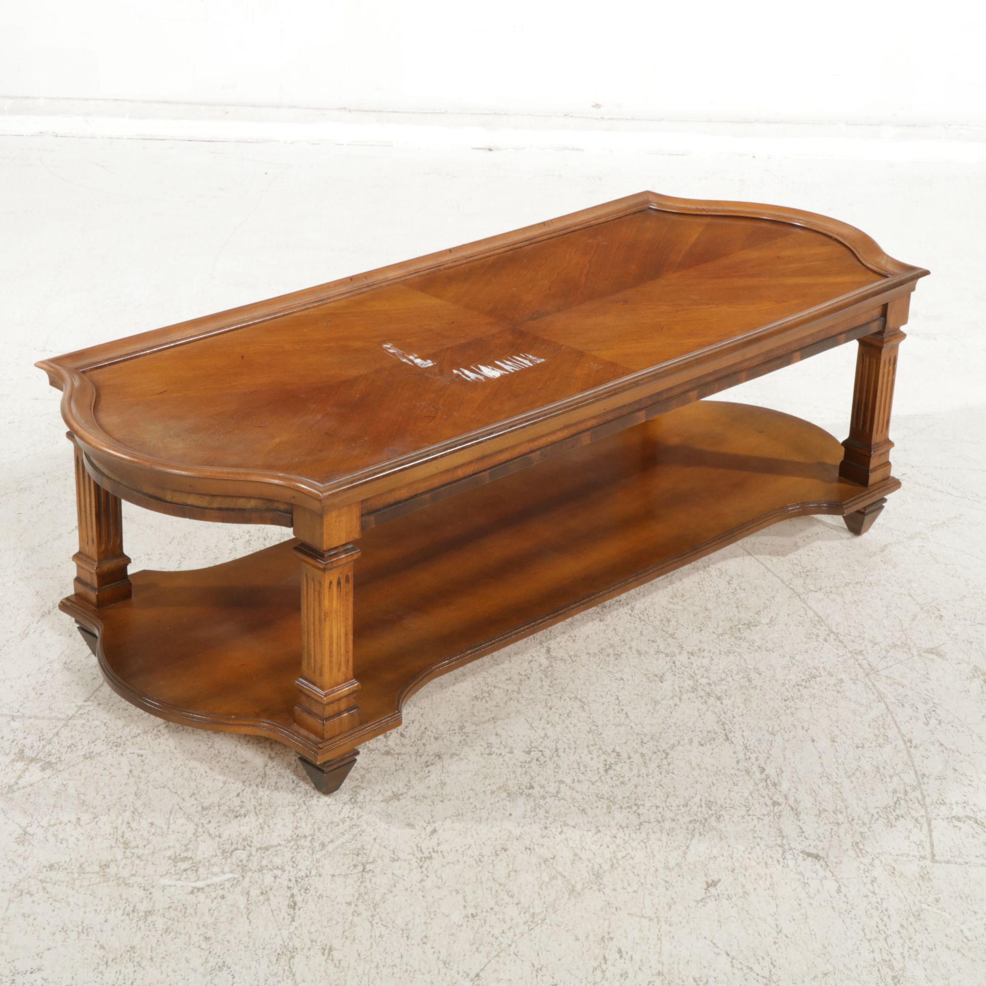 Neoclassical Style Walnut Coffee Table, Late 20th Century