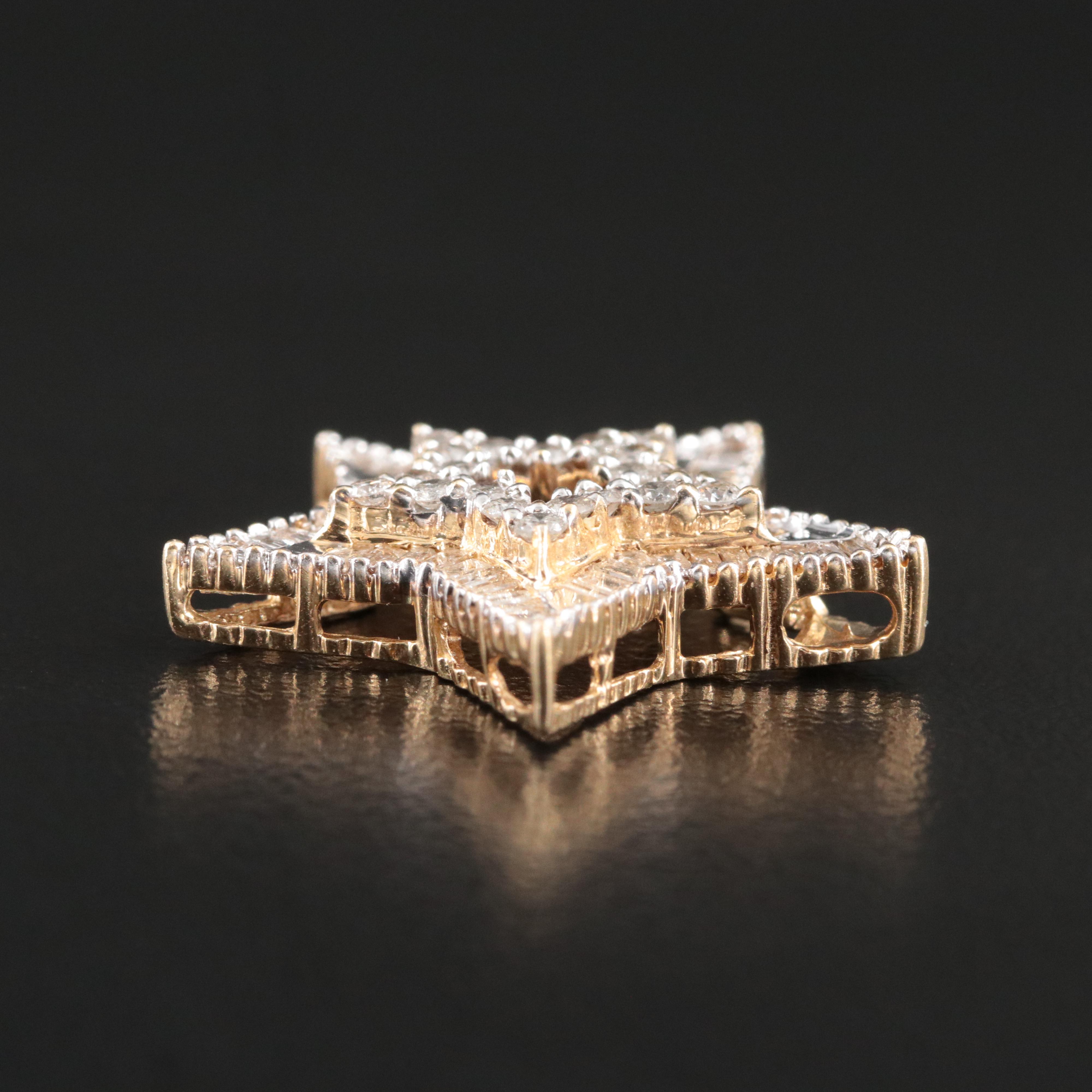 10K 0.75 CTW Diamond Star Pendant