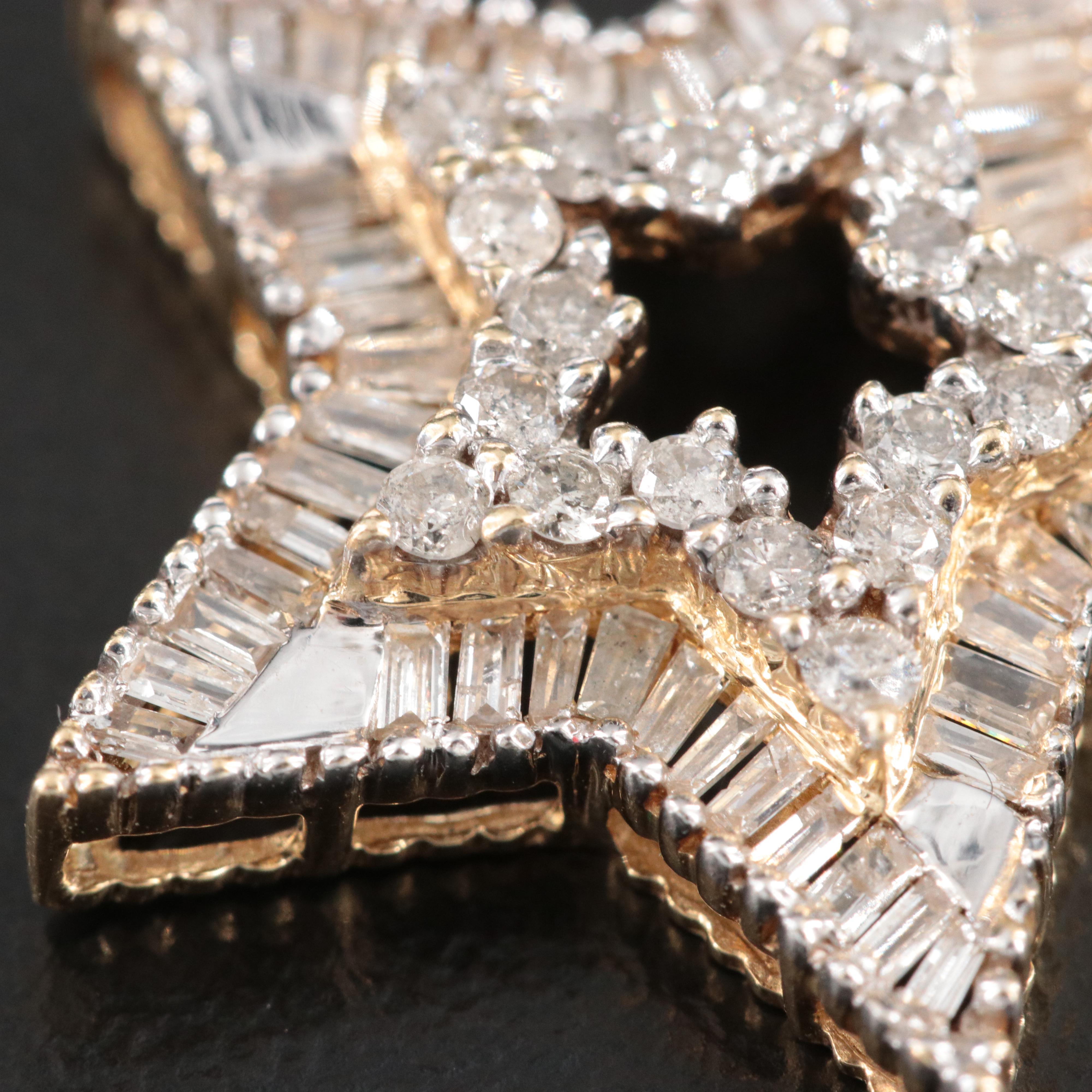 10K 0.75 CTW Diamond Star Pendant