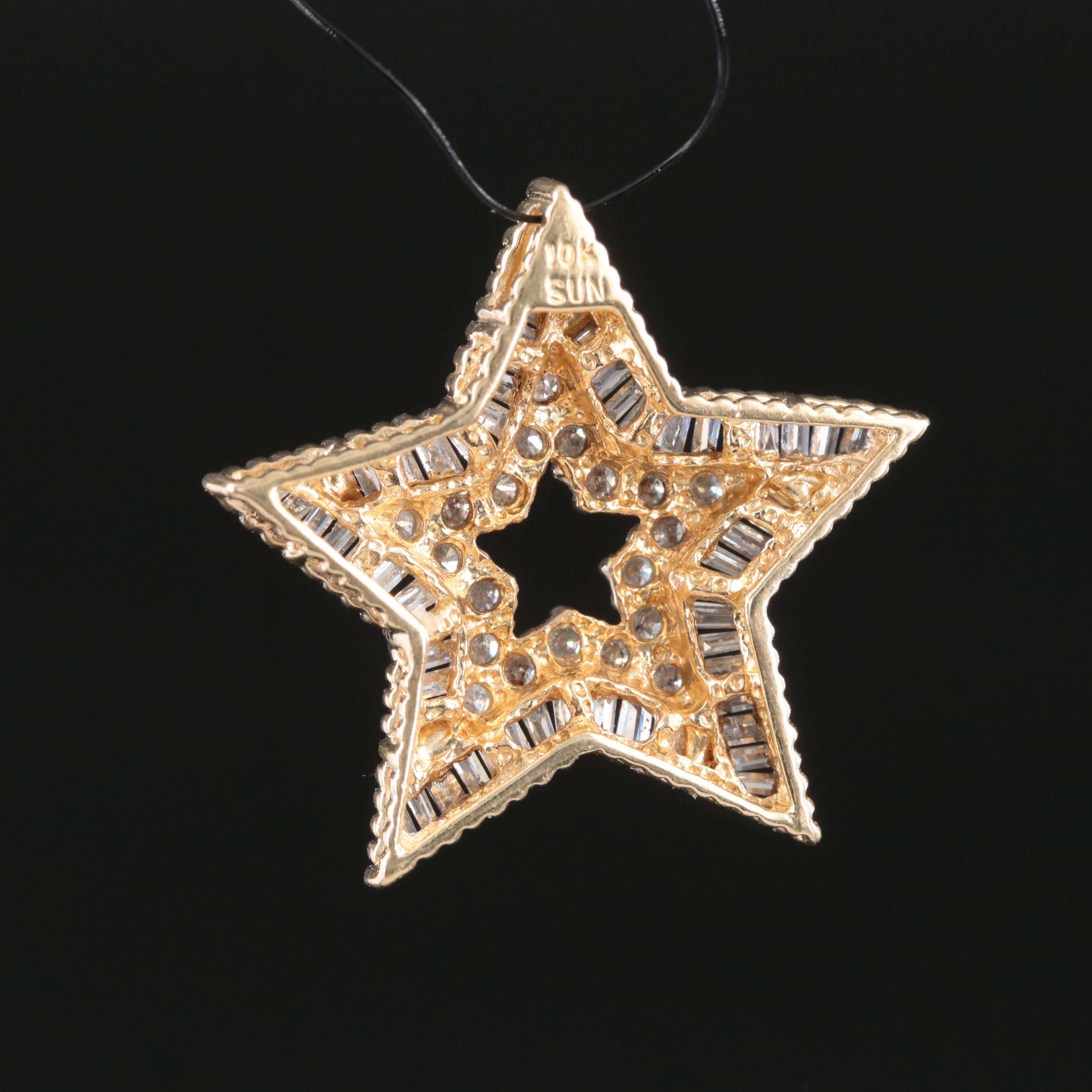 10K 0.75 CTW Diamond Star Pendant