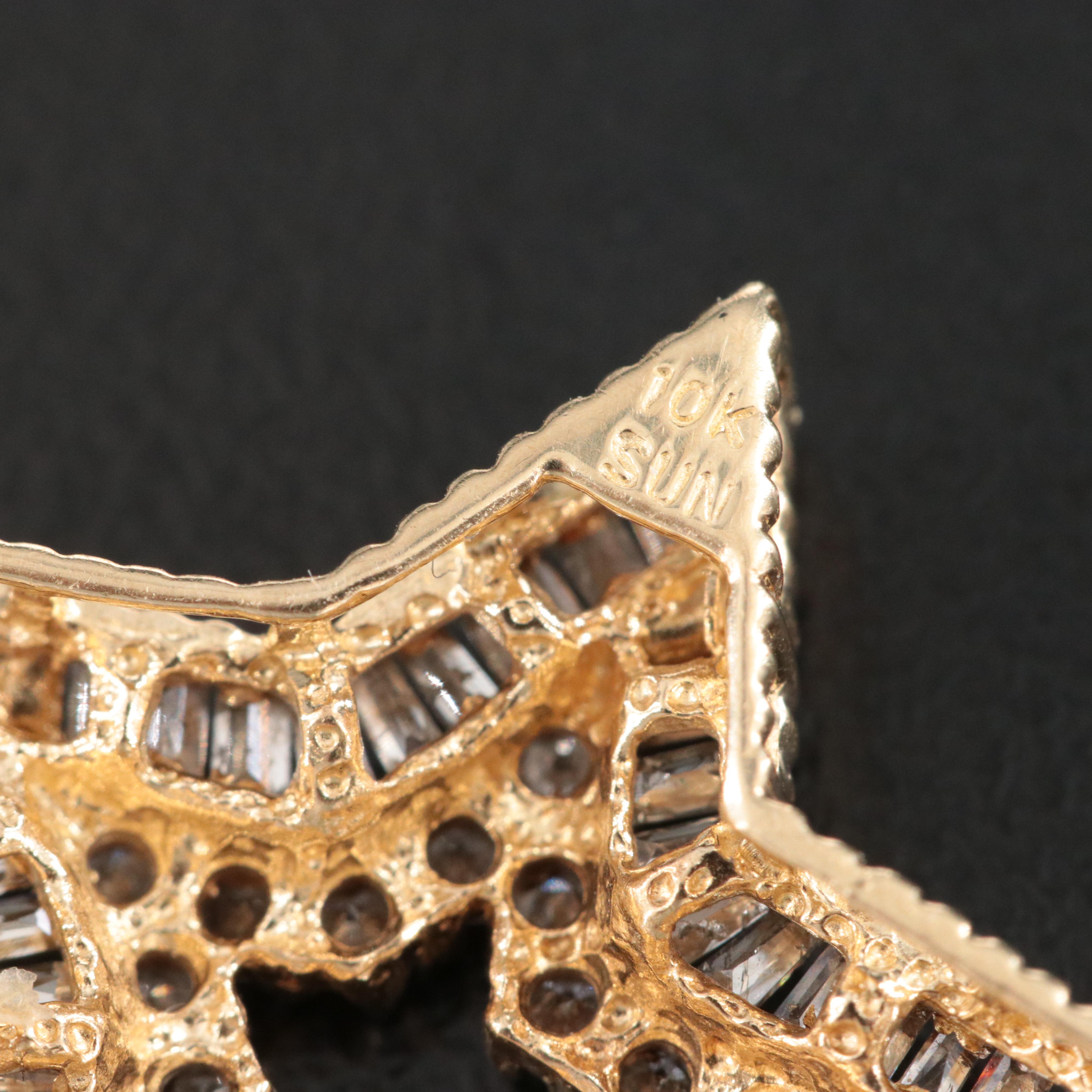 10K 0.75 CTW Diamond Star Pendant