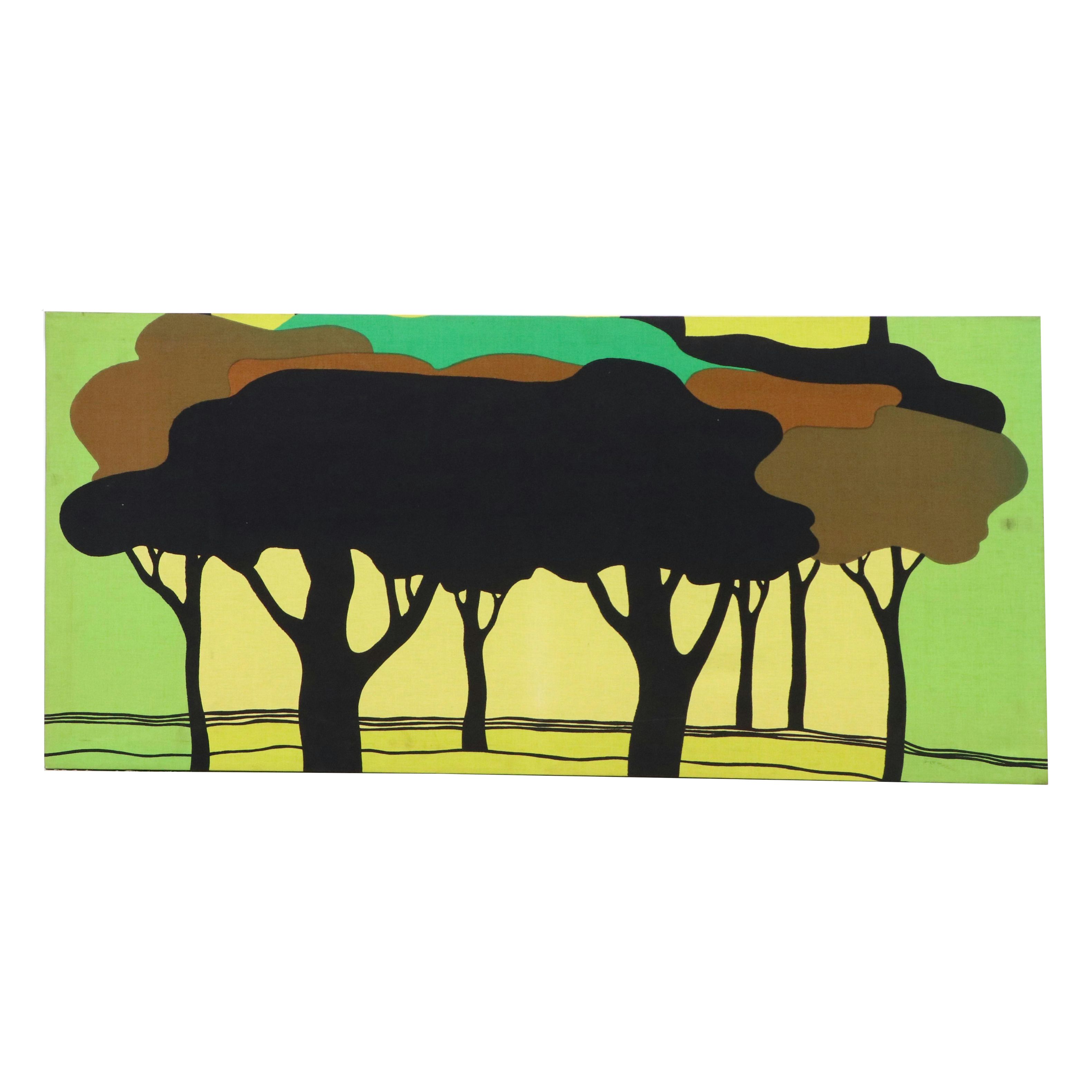 Marjatta Seppälä for Tampella Stretched Textile Panel "Apia," Circa 1970s