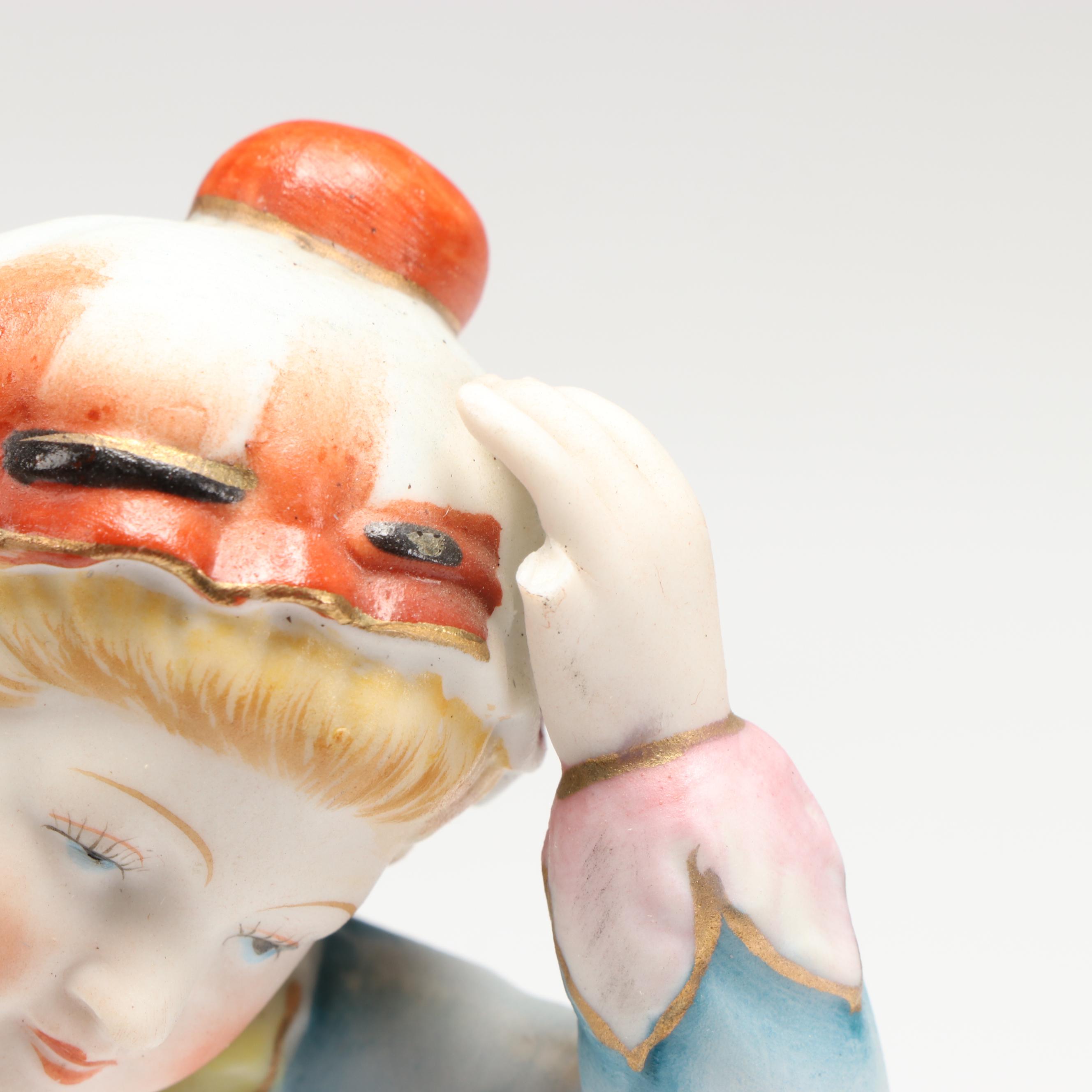 Occupied Japan Era Bisque Porcelain Hand-Painted Figurines, Mid-20th Century